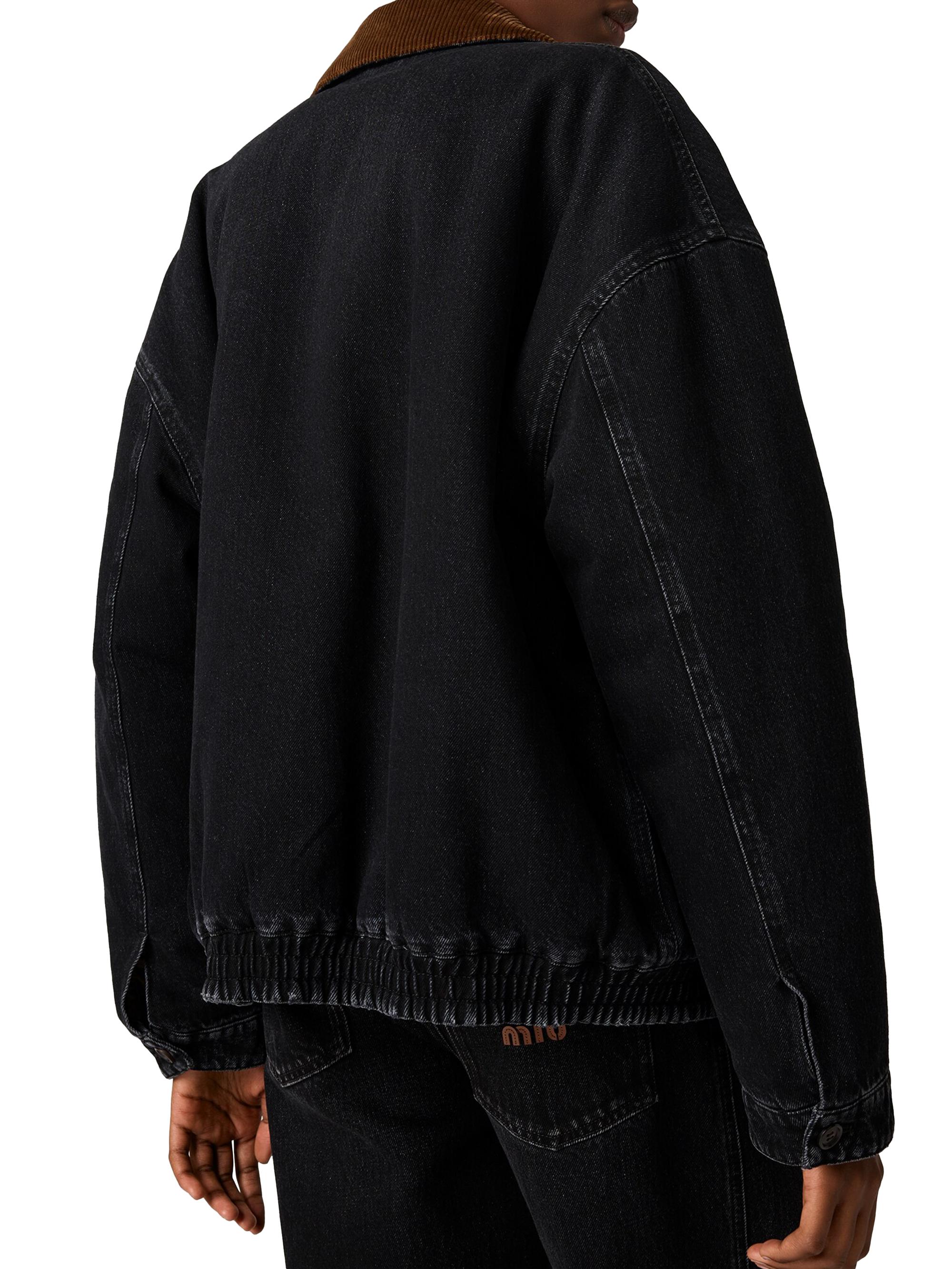 Miu Miu Black Denim Blouson Jacket | Saks Fifth Avenue