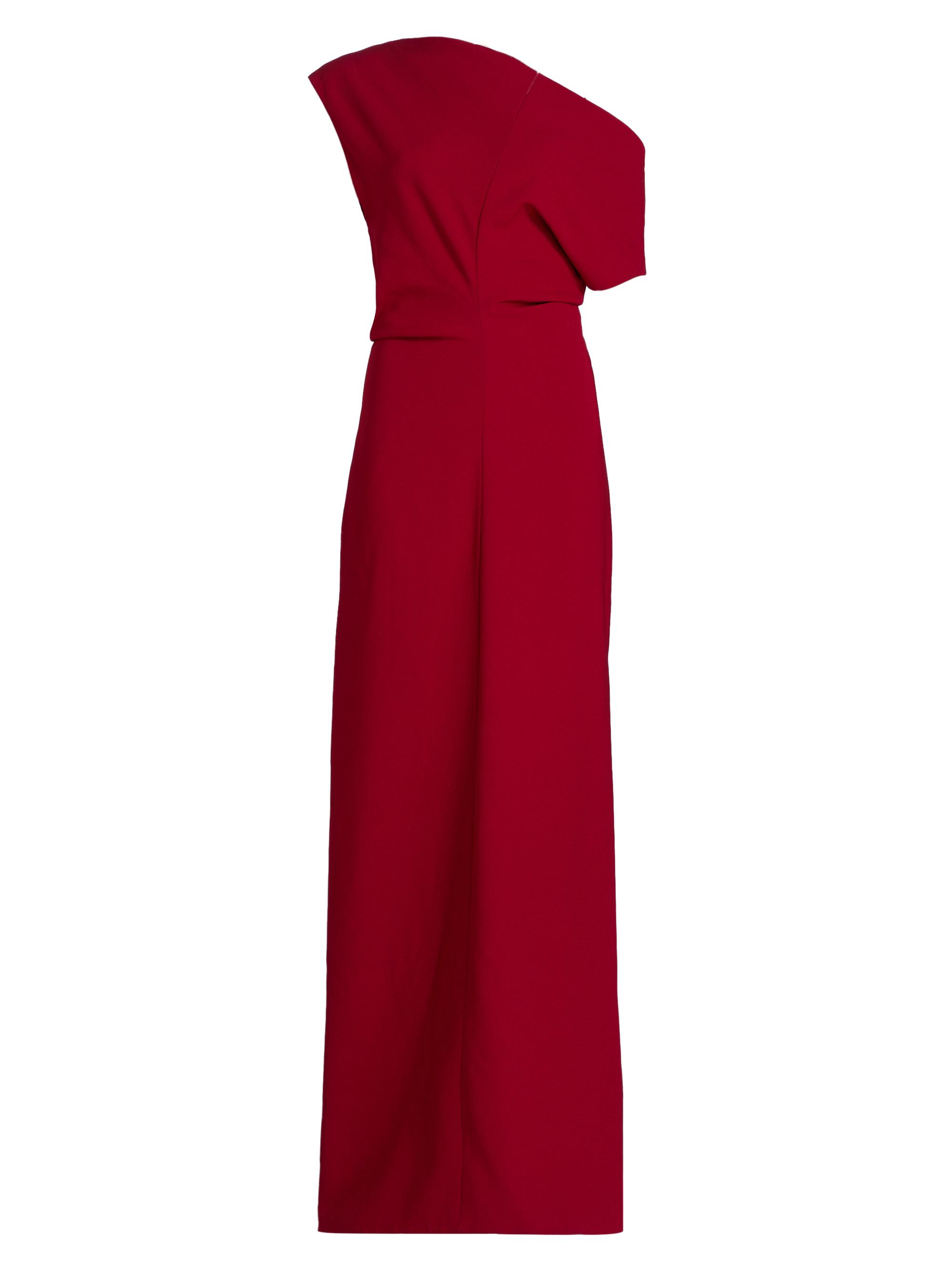 Proenza Schouler Women's Rosina Asymmetric Double Crepe Column Gown - Scarlet