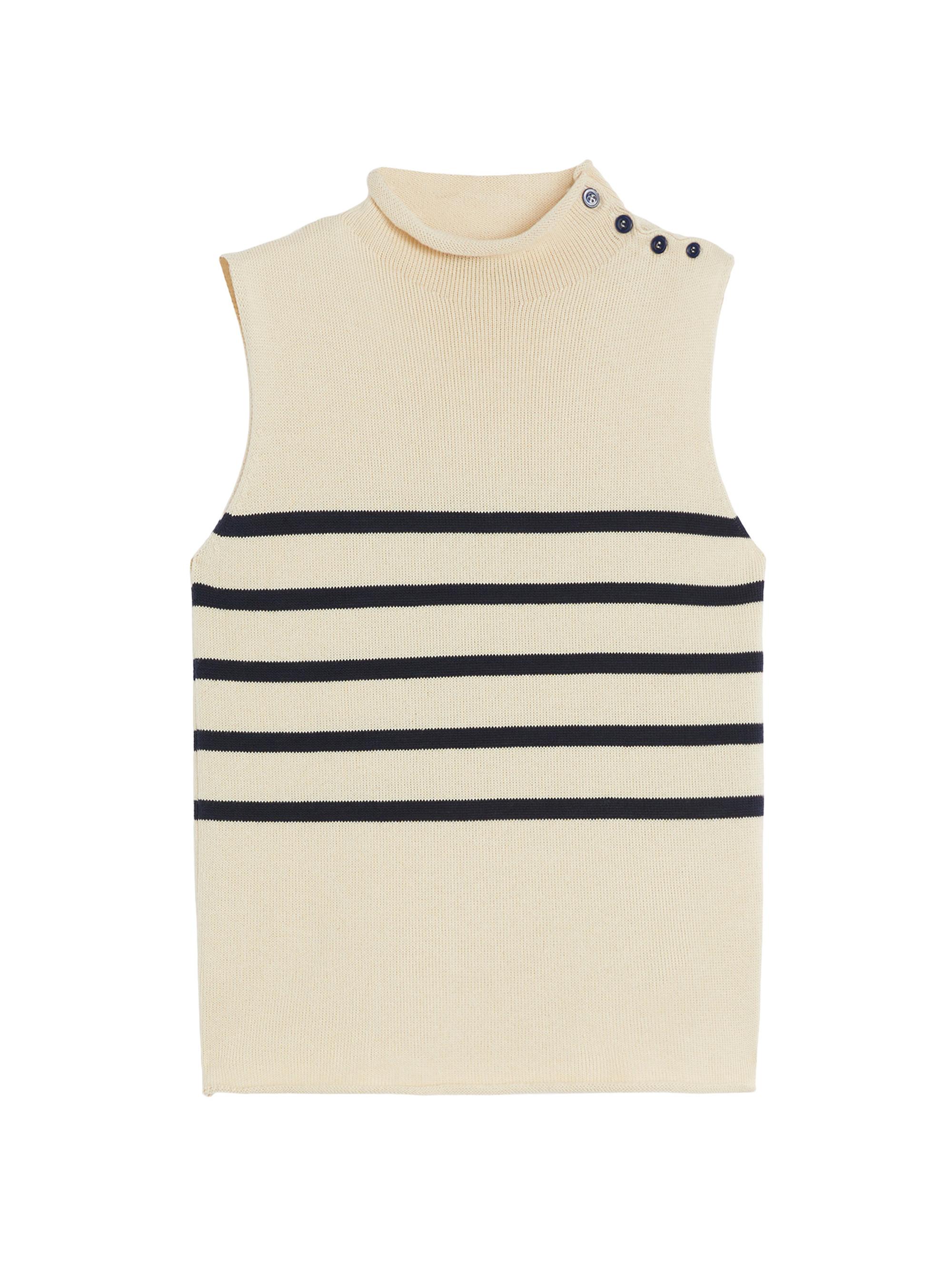 Weekend Max Mara Women's Cotton Yarn Gilet Sweater -  Pinstripes