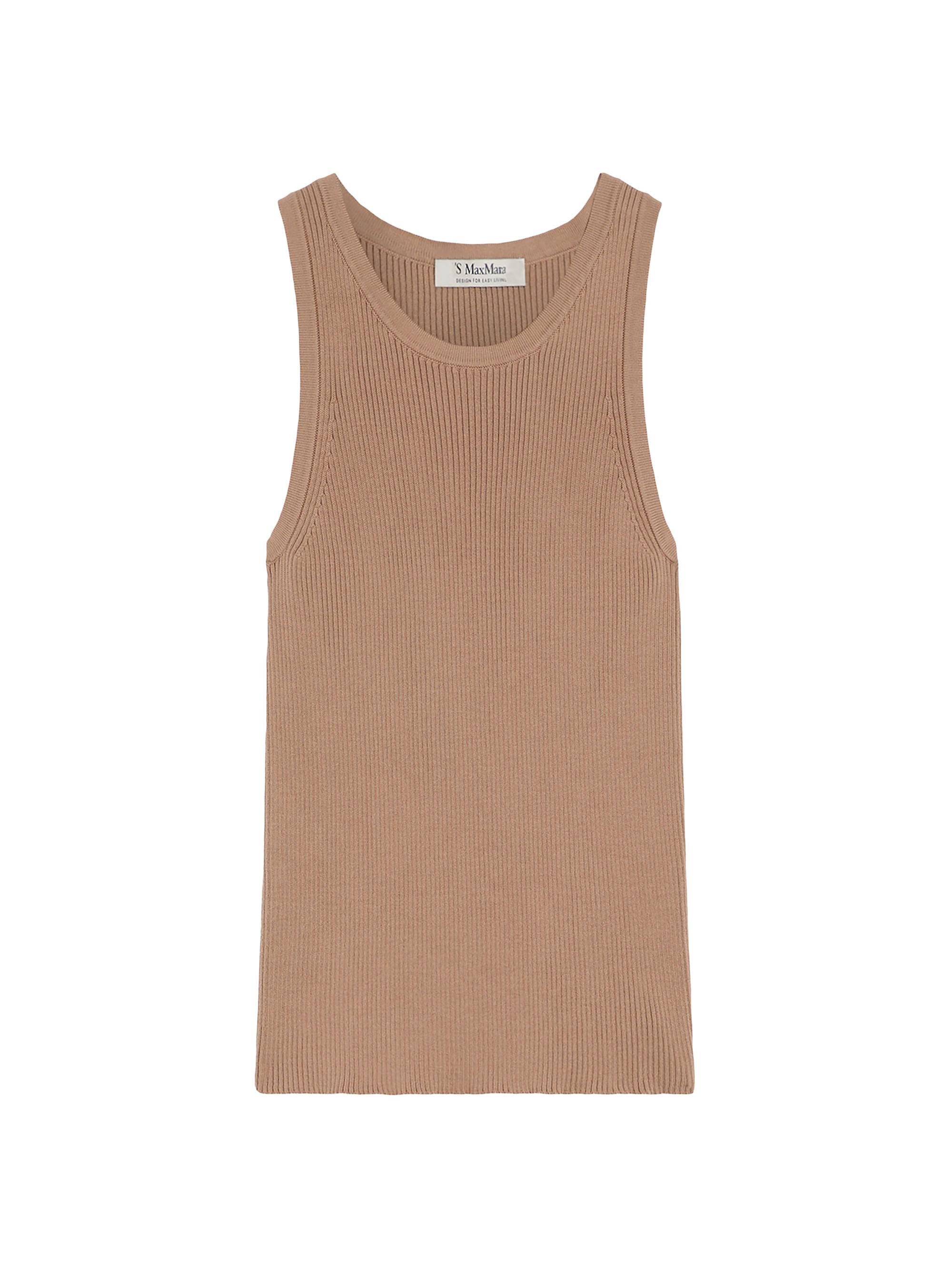 Max Mara Women's Rib Knit Cotton Top - Beige