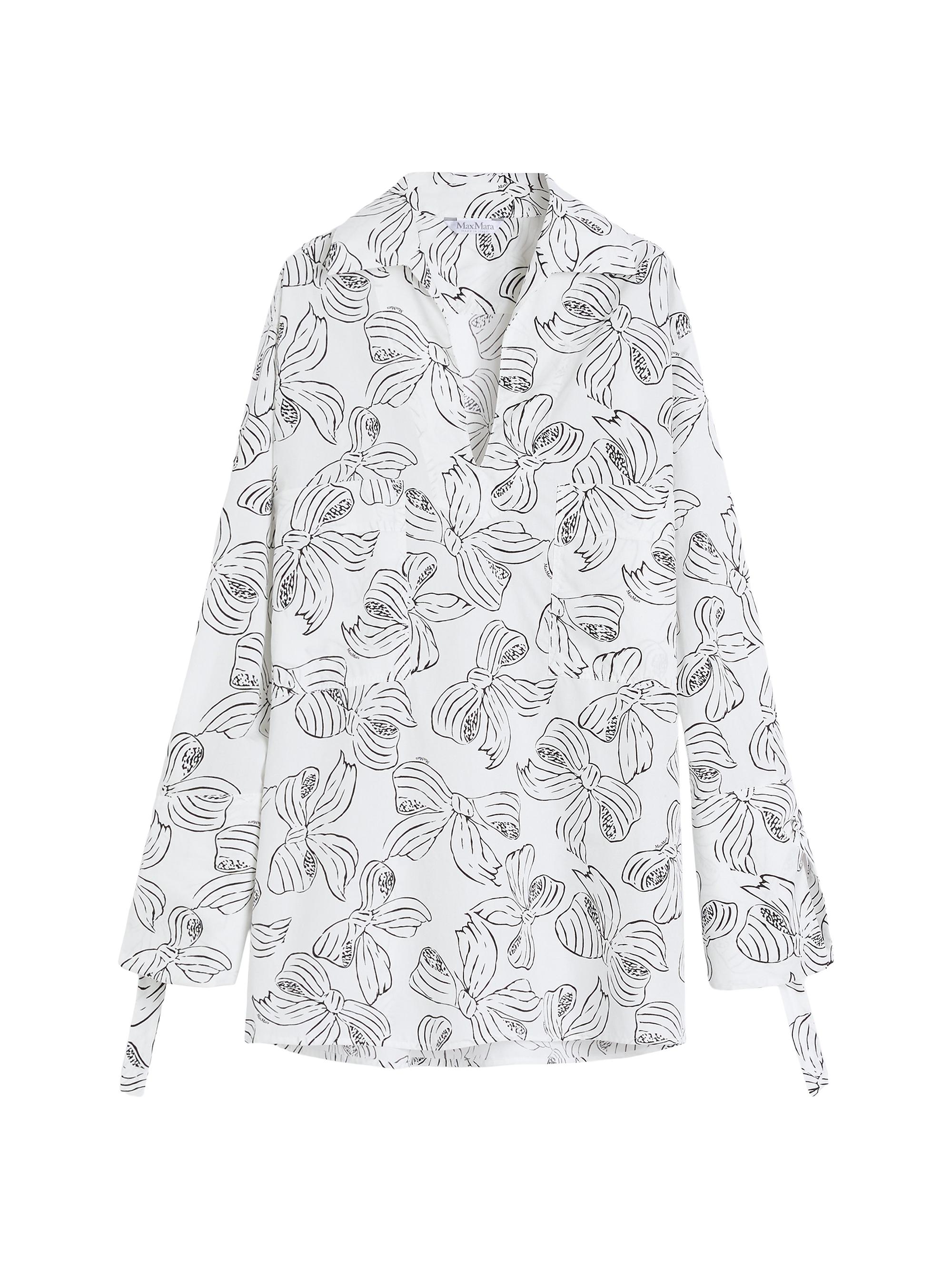 Max Mara Women's Printed Cotton Shirt Dress - White Bows Print