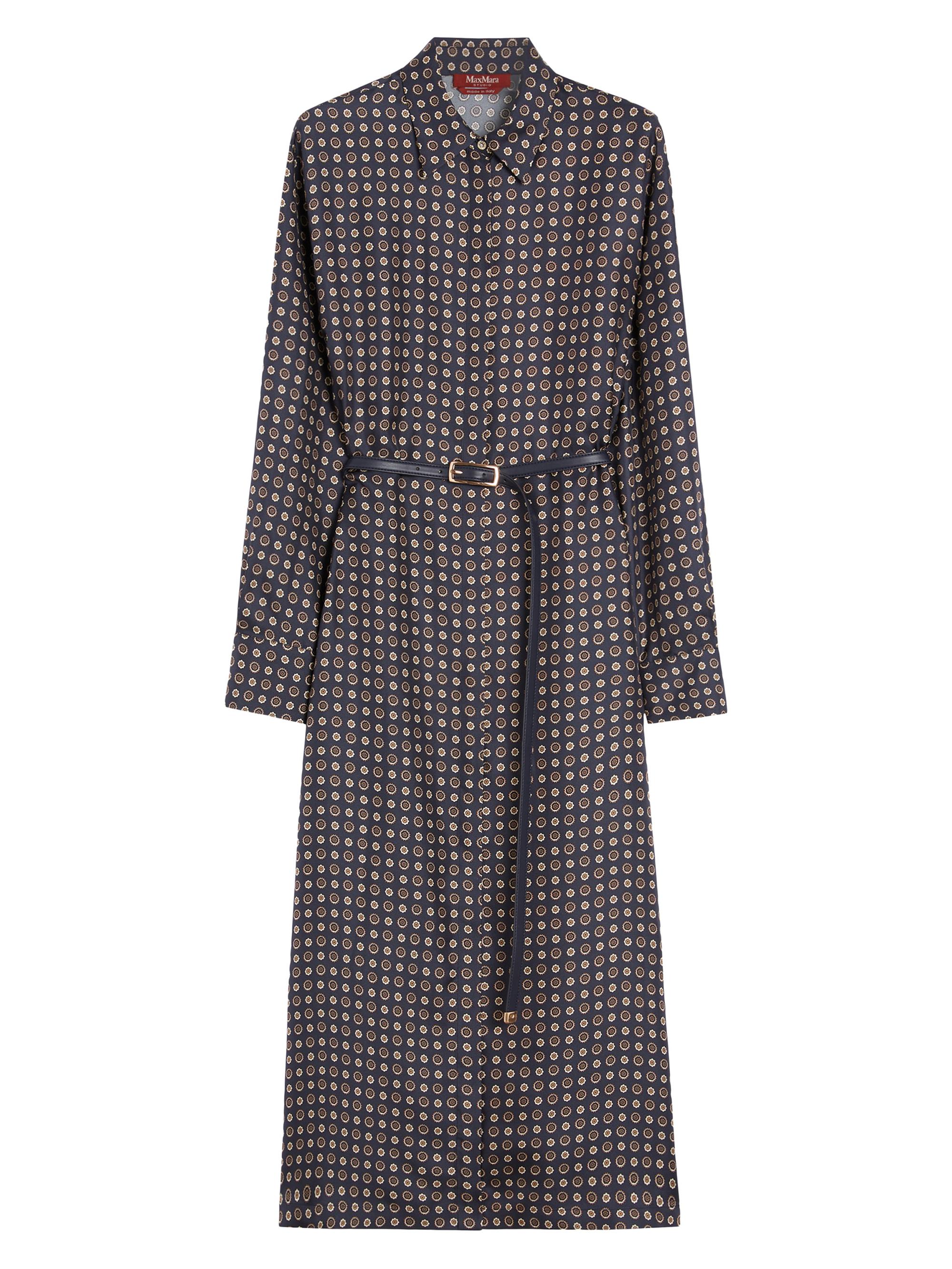 Max Mara Women's Printed Silk Shirt Dress - Navy Necktie Print