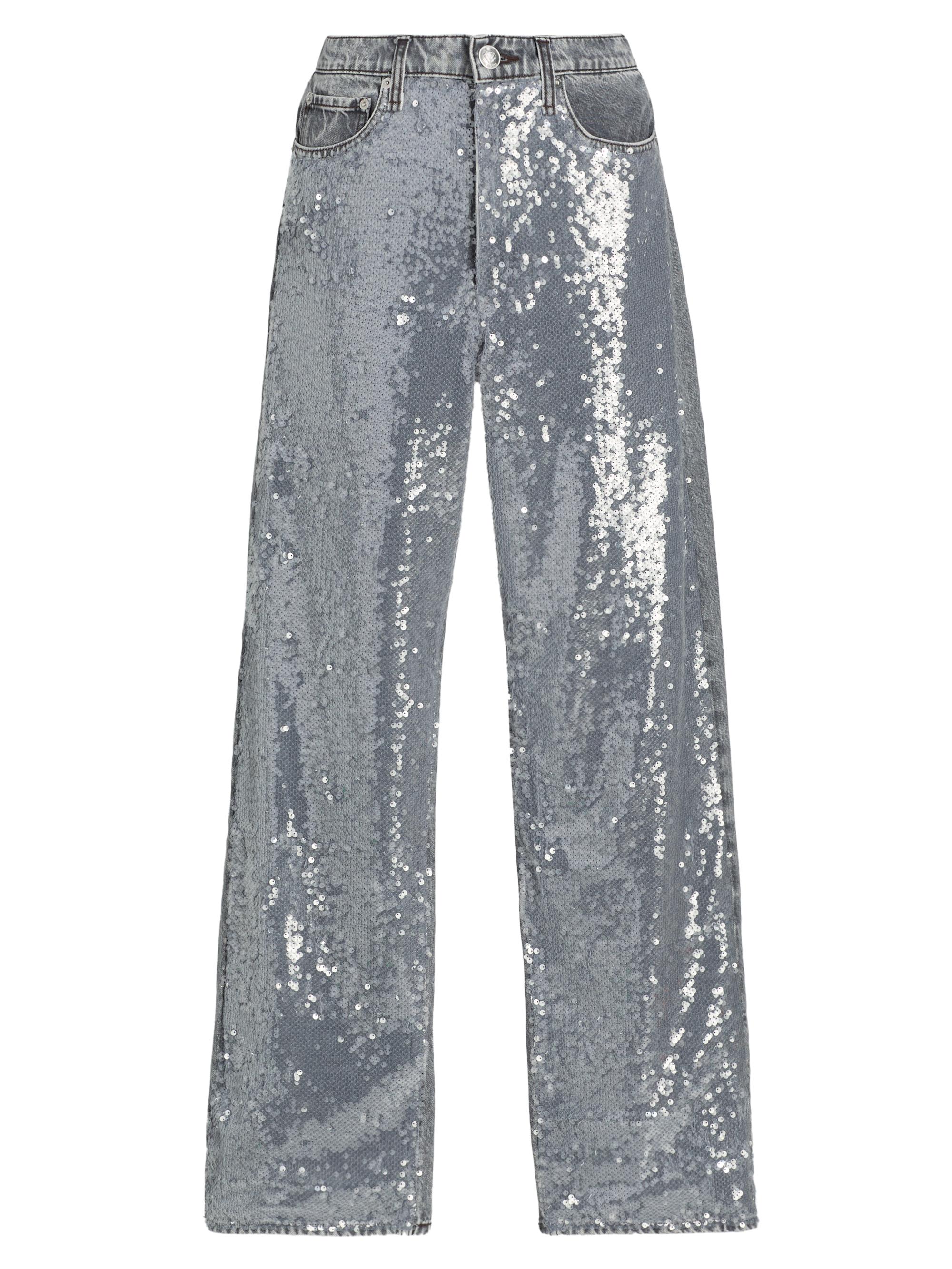 rag & bone Women's Shea Sequin-Embellished Full Straight Jeans - Steele Sequin