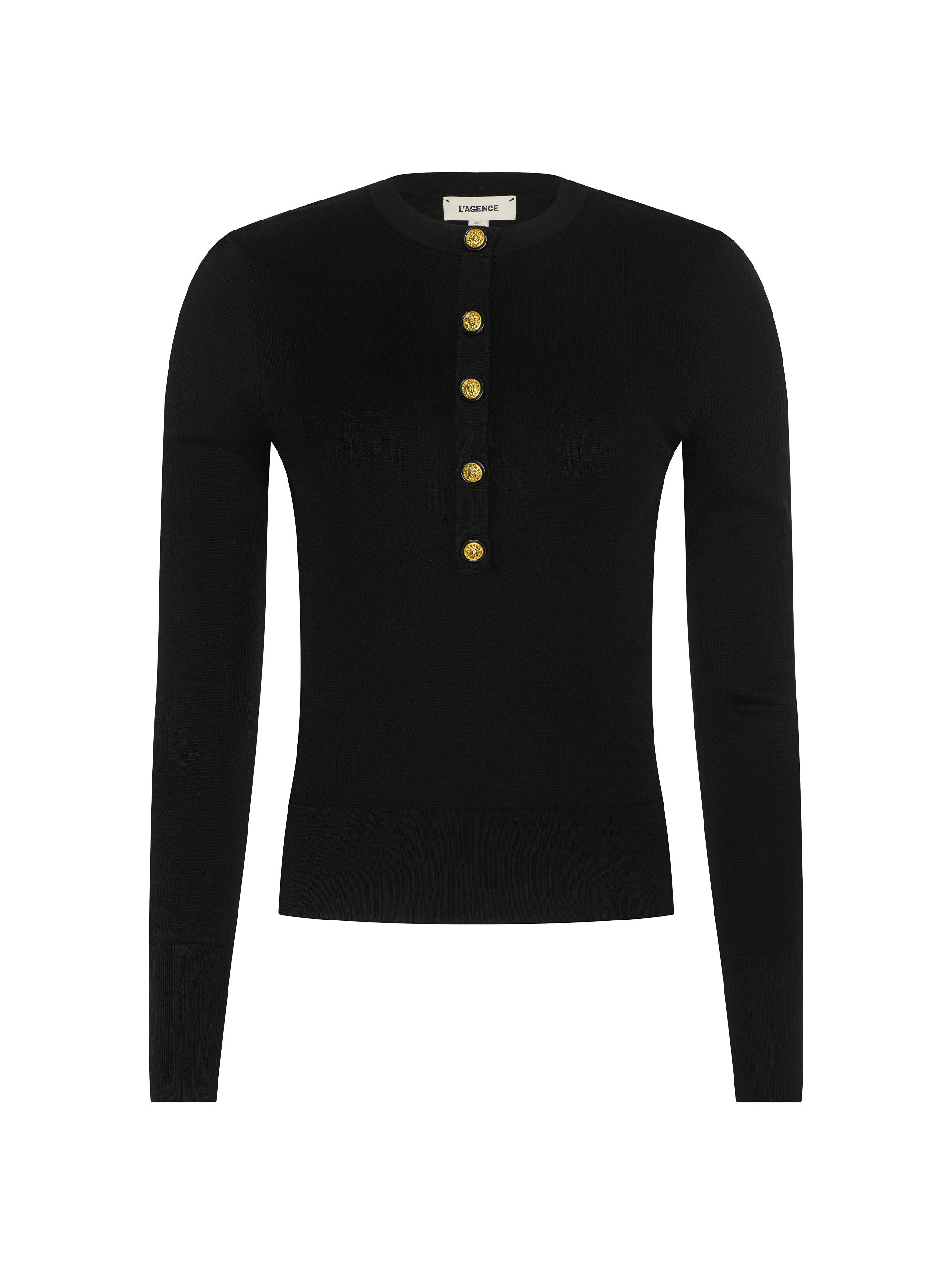 L'AGENCE Gretchen Button Sweater | Saks Fifth Avenue