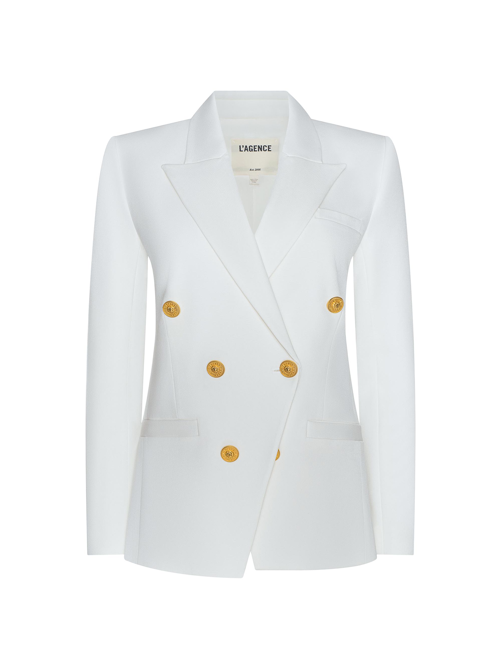 L'AGENCE Women's Kyomi Double-Breasted Blazer - White