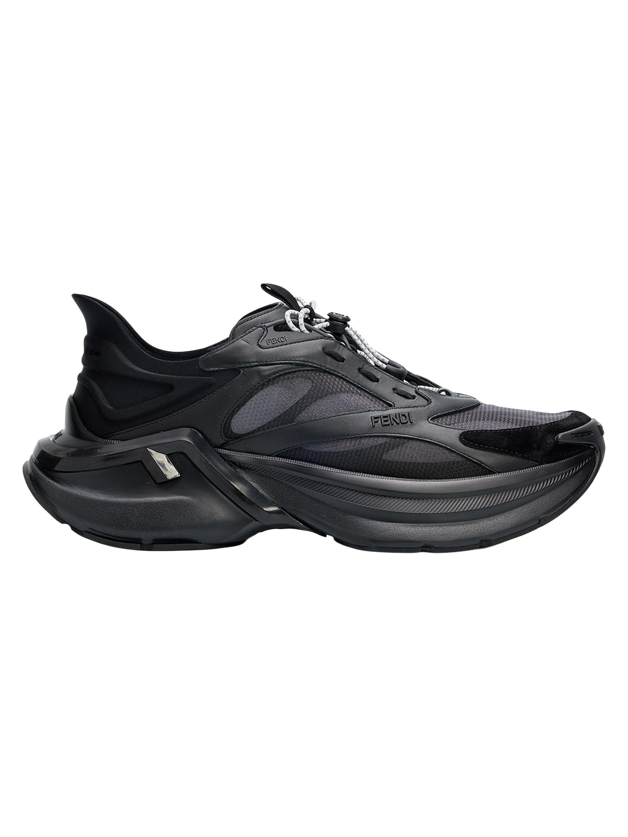 Fendi Men's Drawcord Low-Top Sneakers - Nero