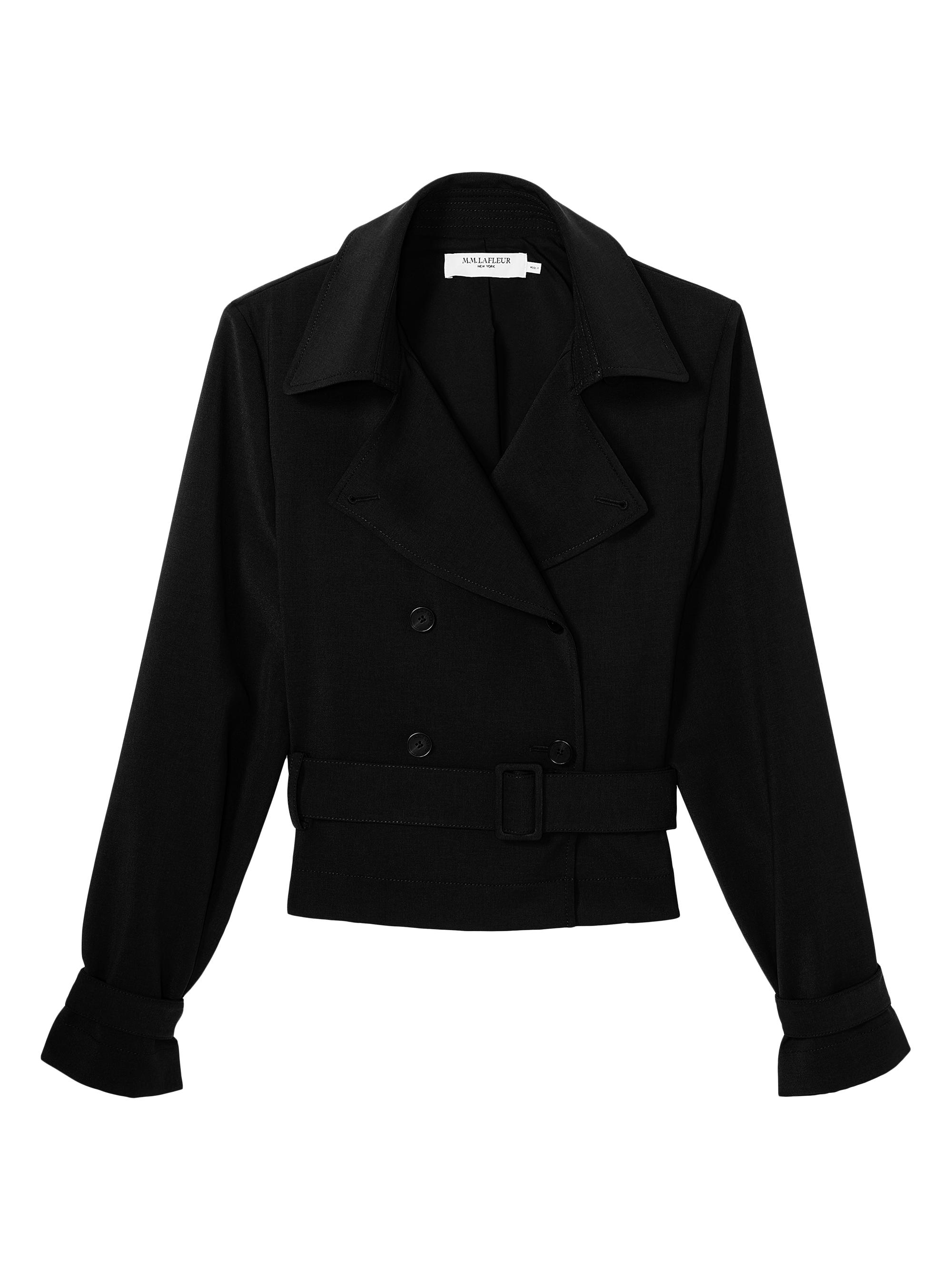 M.M.LaFleur Women's Scotte Moto Trench Jacket Air Twill - Black