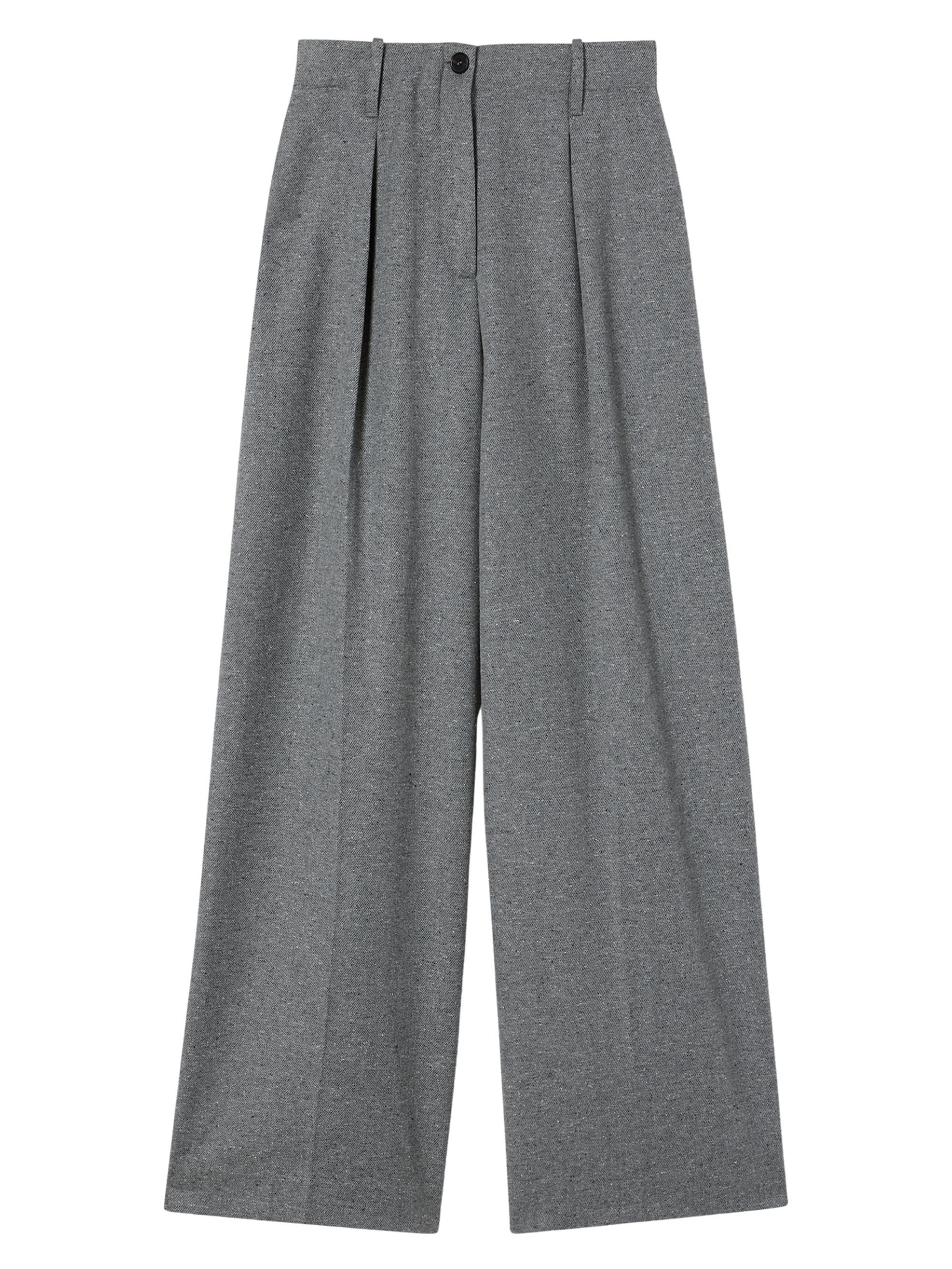 M.M.LaFleur Women's Zuri Pleated Trouser Heritage Tweed - Gray Multi