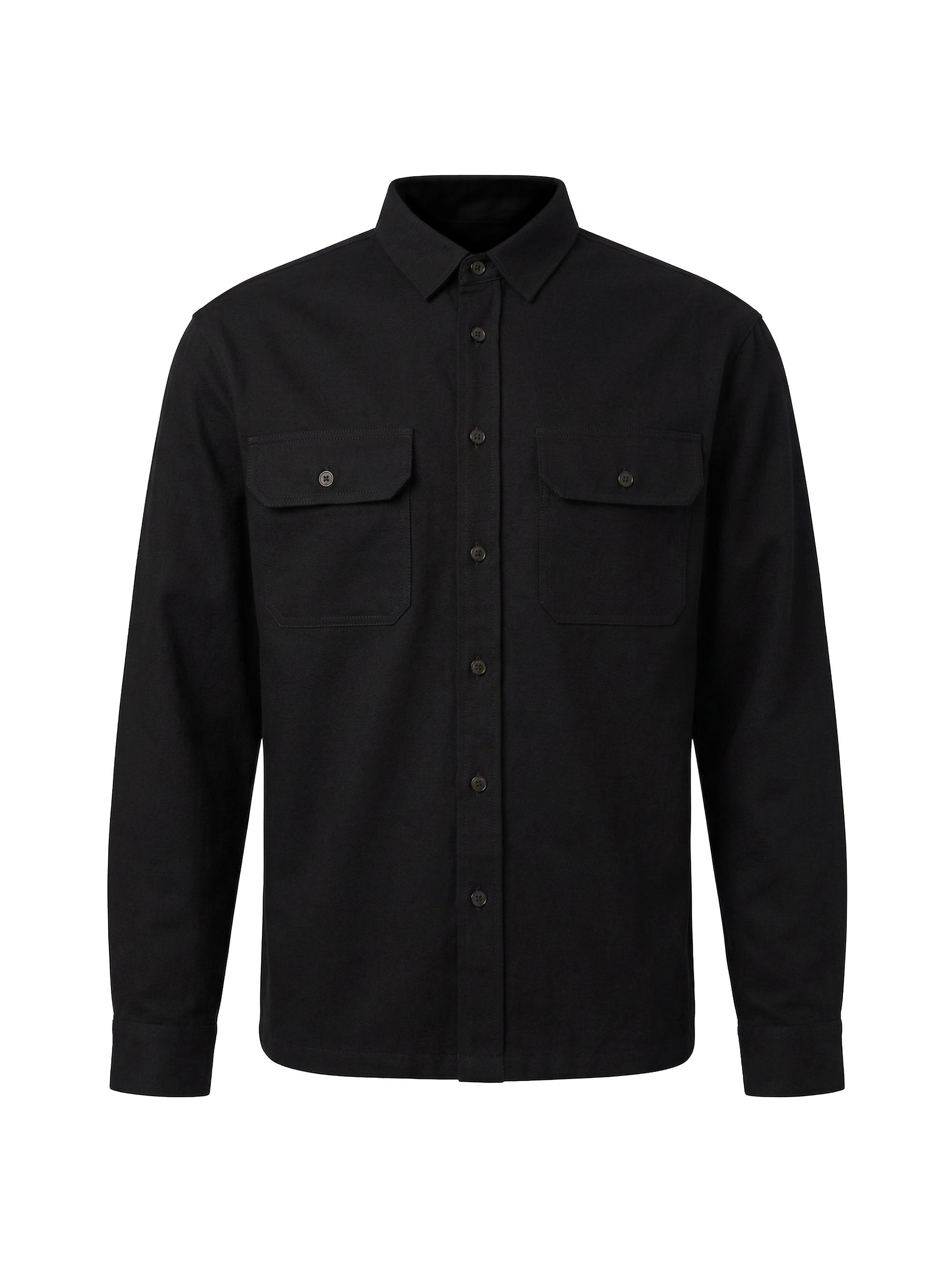 Nili Lotan Men's Evander Cotton-Linen Shirt Jacket - Black