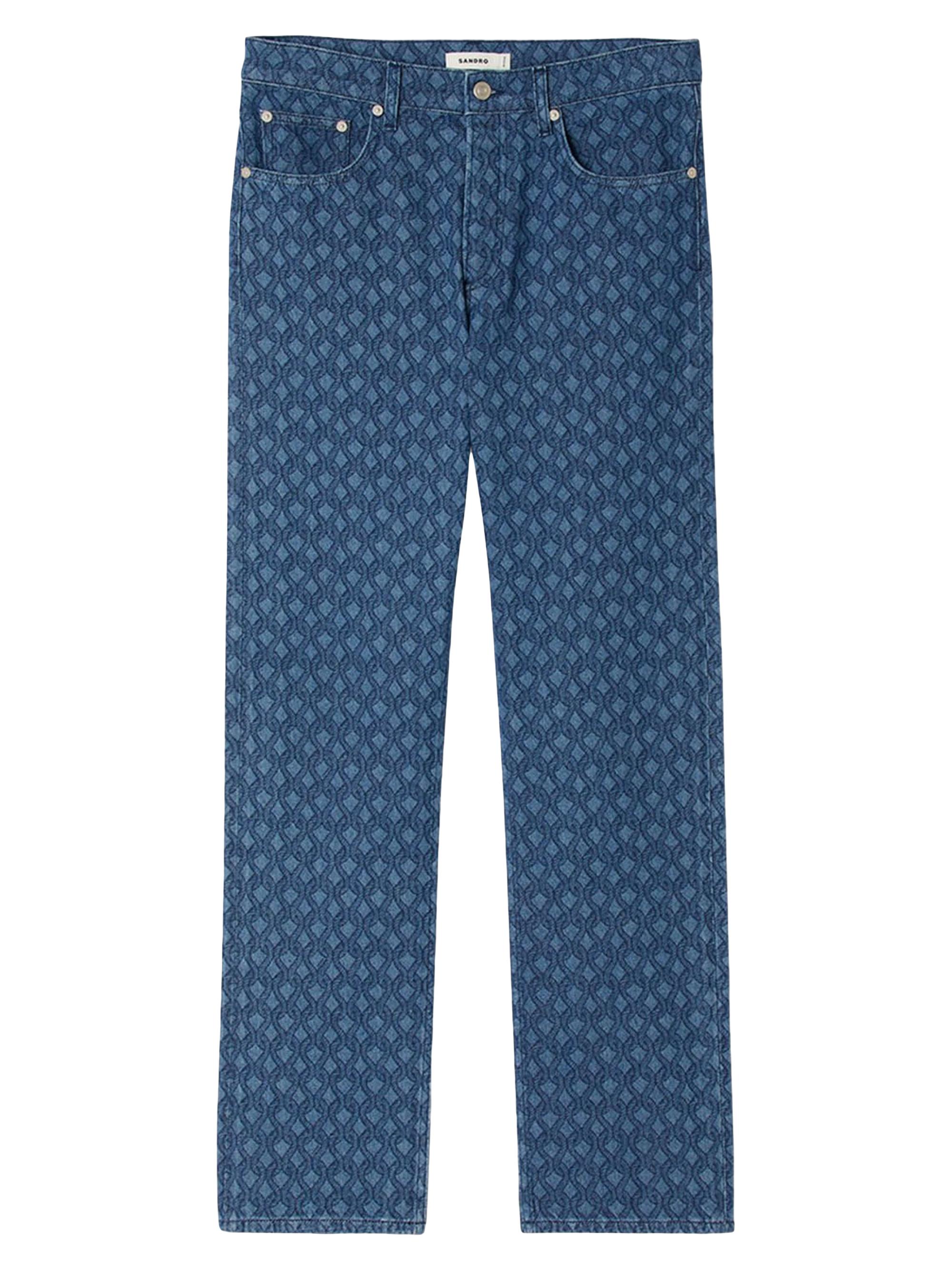 Sandro Men's Rope Pattern Baggy Jeans - Raw Denim