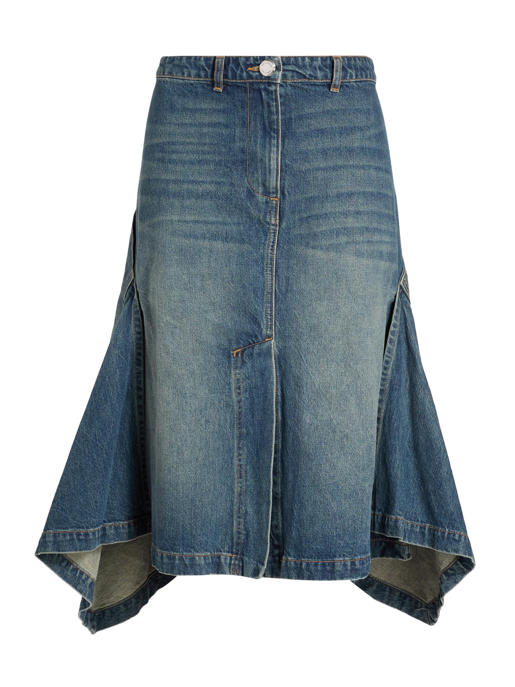 Brandon Maxwell Women's Frankie Denim Cascade Skirt - Dakota Wash