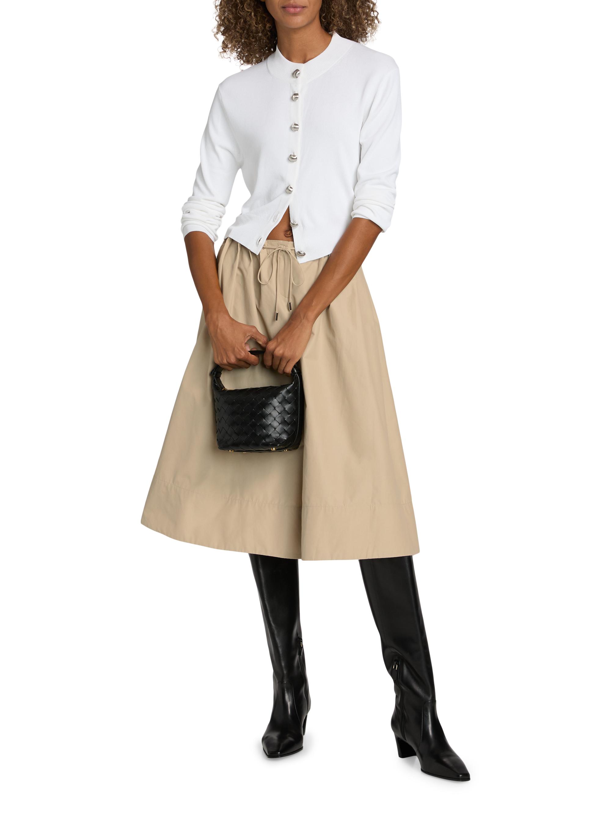 aubrey black wool knitted cardigan dress Brandon Maxwell
