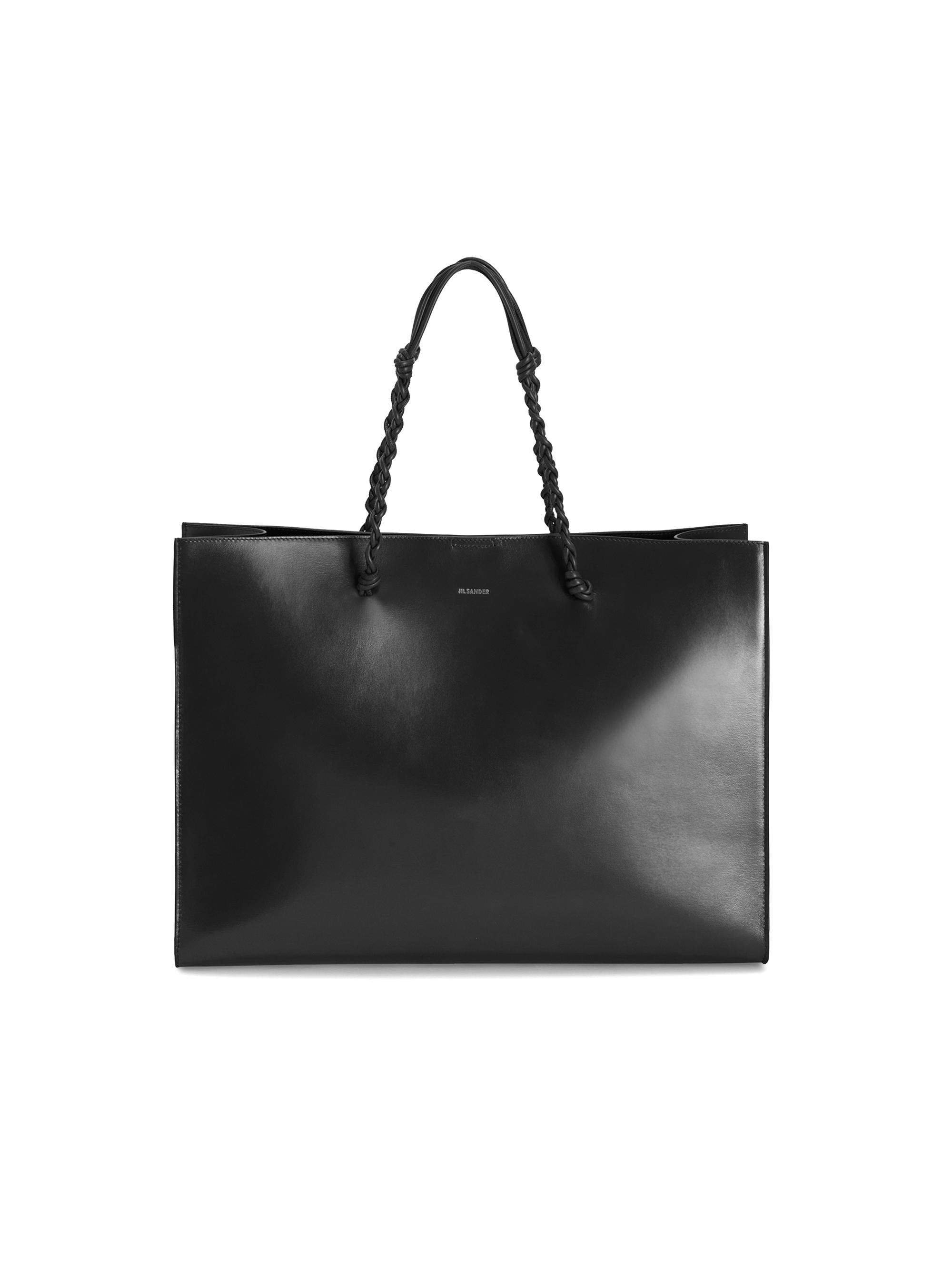 Jil Sander Women's Tangle Leather Shopping Tote Bag - Black