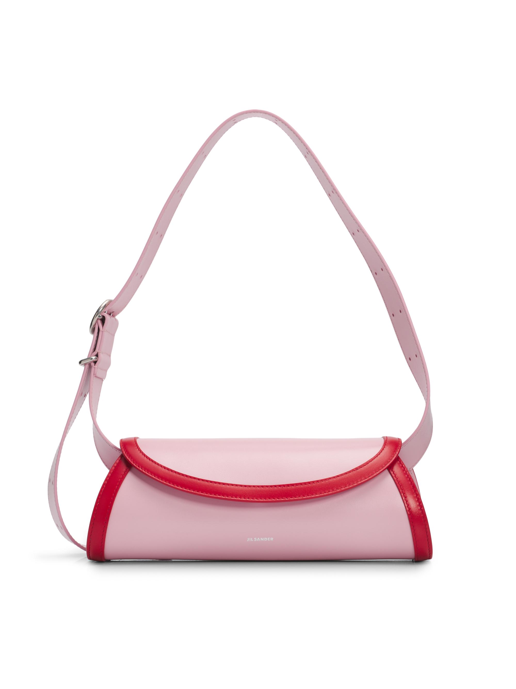 Jil Sander Women's Cannolo  Leather Shoulder Bag - Neon Rose