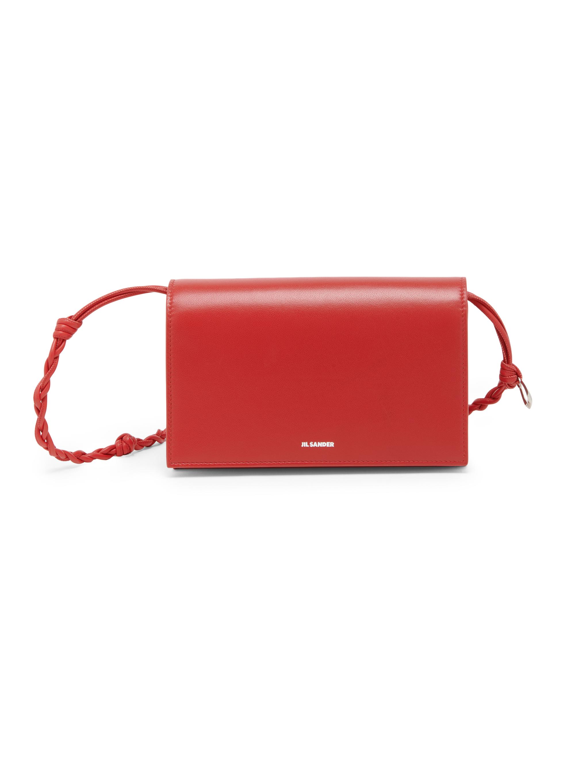 Jil Sander Women's Tangle Leather Shoulder Bag - Red