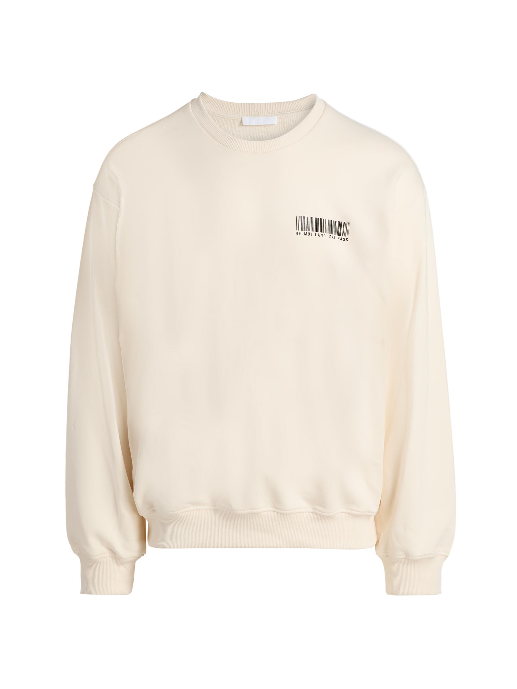 Helmut Lang Men's Ski Schedule Crewneck Sweatshirt - Winter White