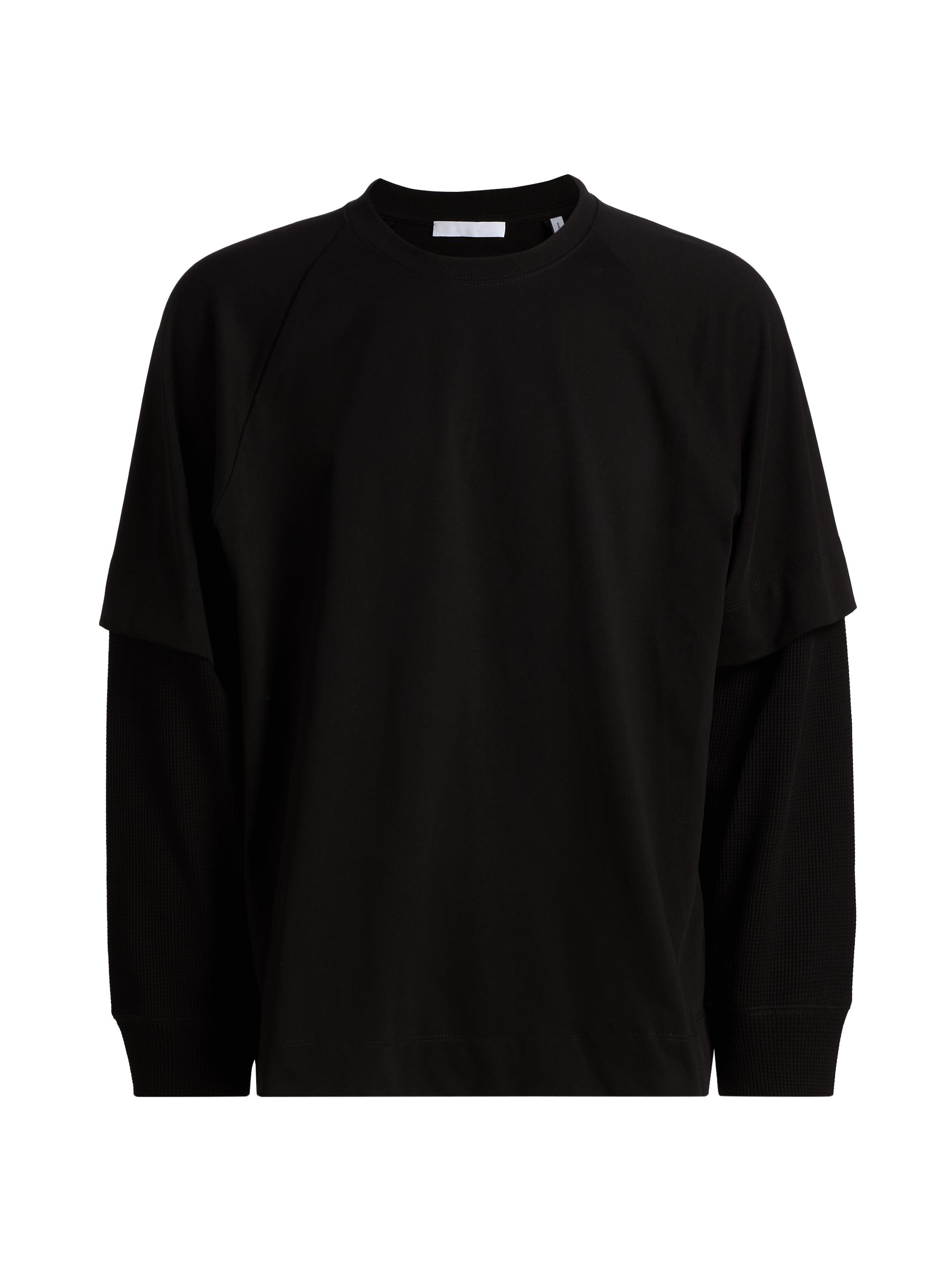 Helmut Lang Men's Double-Layer Waffle T-Shirt - Black