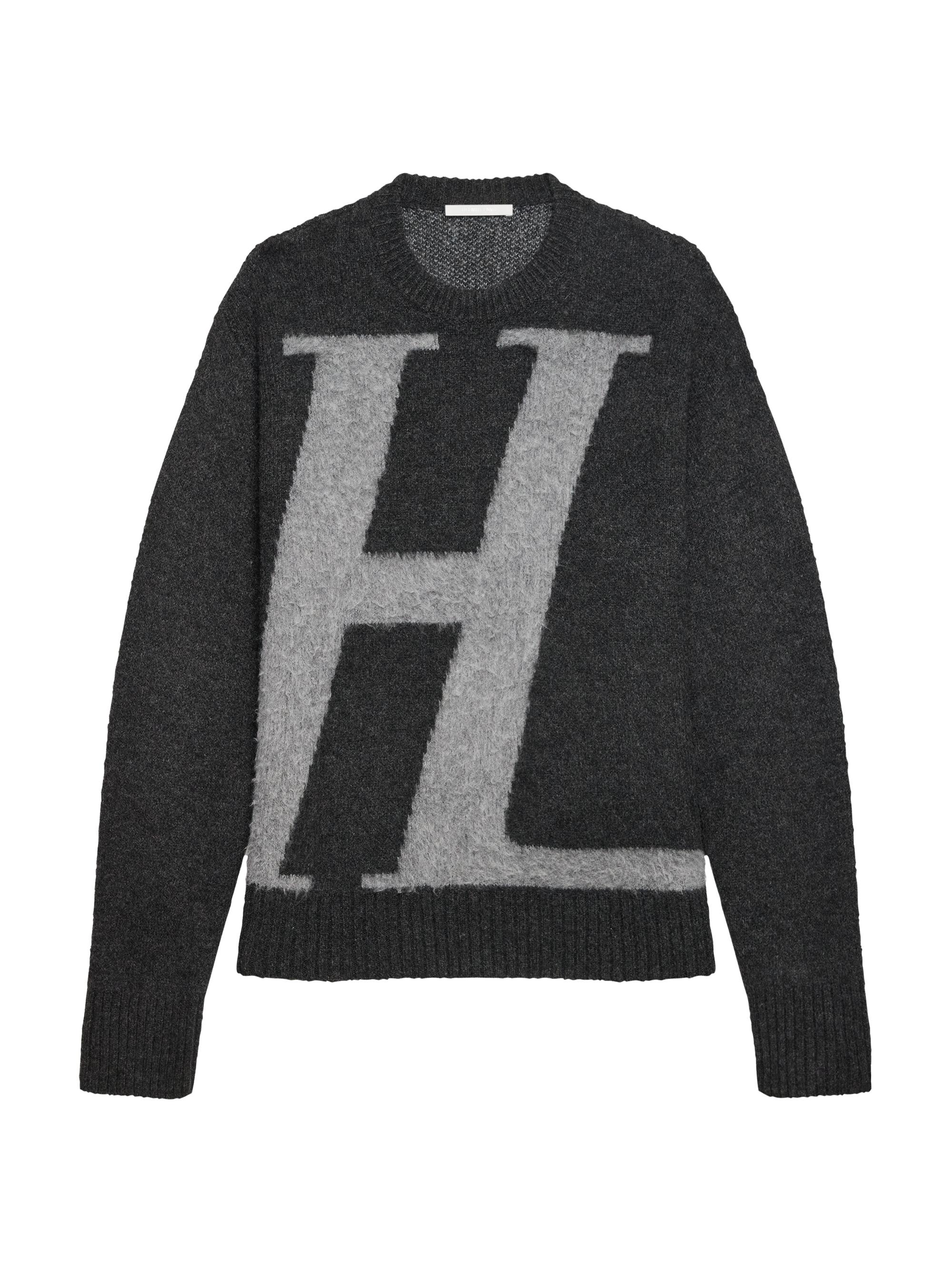 Helmut Lang Men's Logo Crewneck Sweater - Graphite