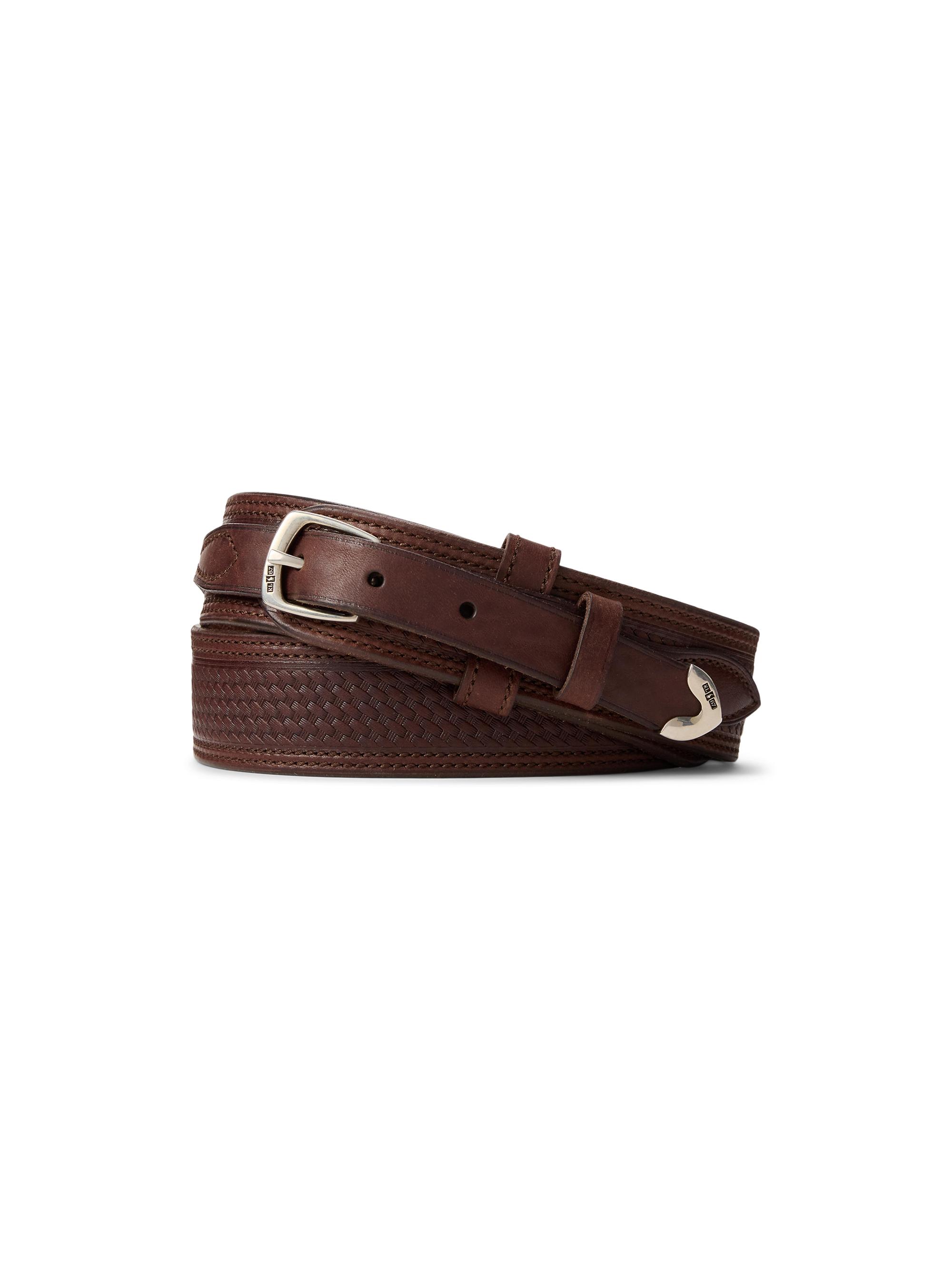 POLO Ralph Lauren ベルト Polo Ralph Lauren DOUBLE O-RING Men's SZ S Braided Canvas/Leather