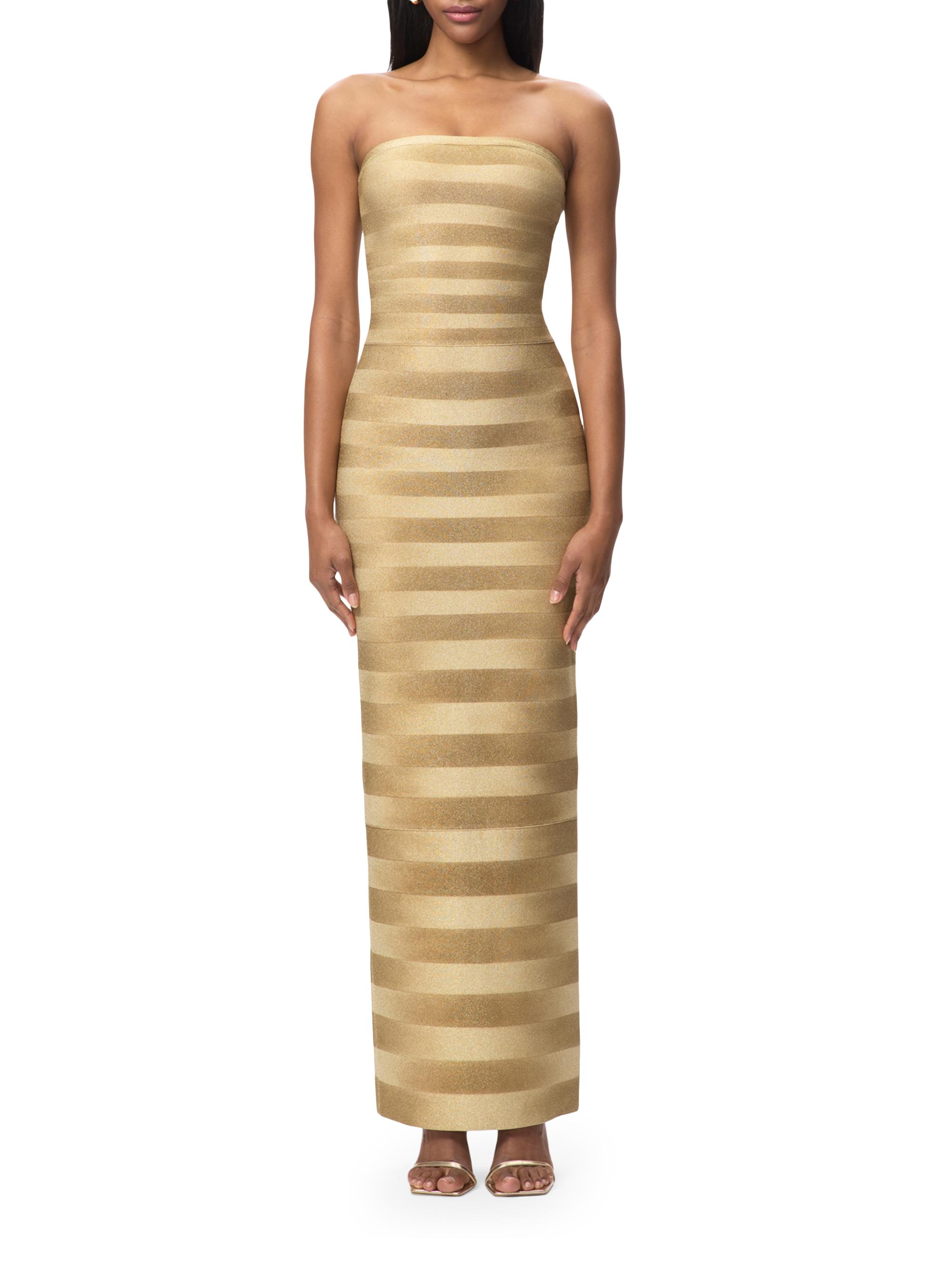 Herve Leger Women's The Nia Gown - Gold - Size XL - Gold Ombre