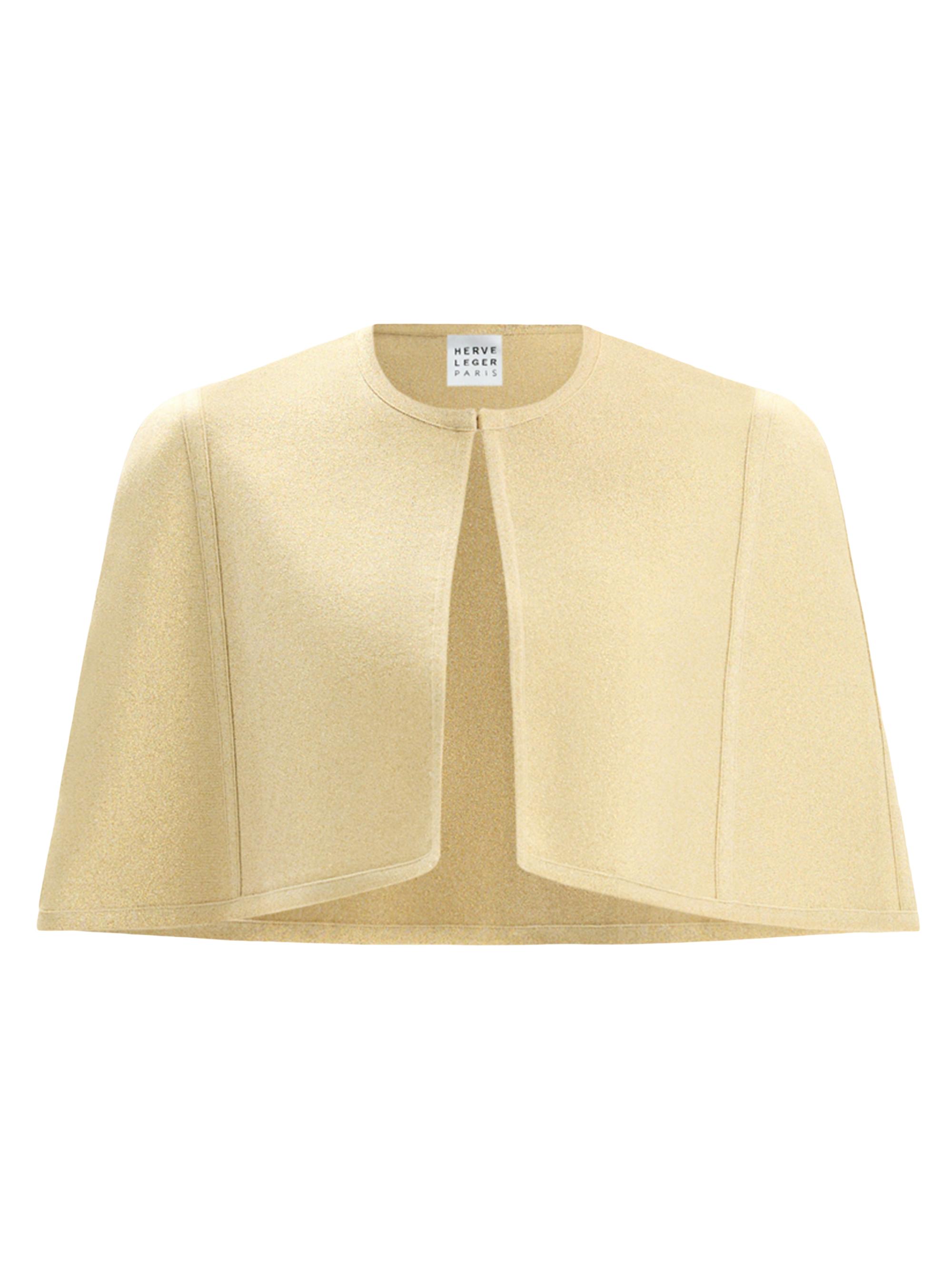 Hervé Léger Women's The Juliette Compact-Knit Cape - Metallic Gold
