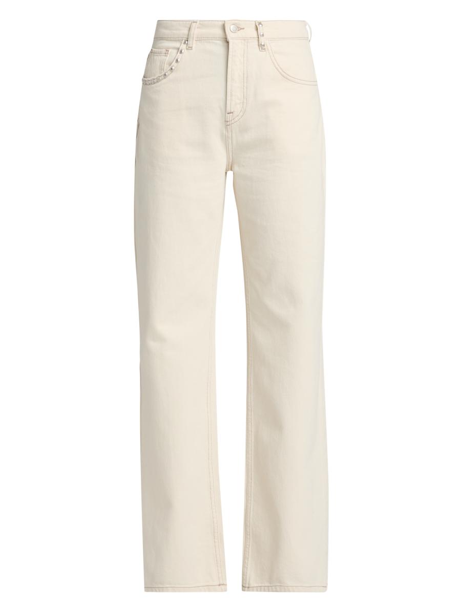 Ba&sh Women's Stunner Studden Straight Jeans In Sand