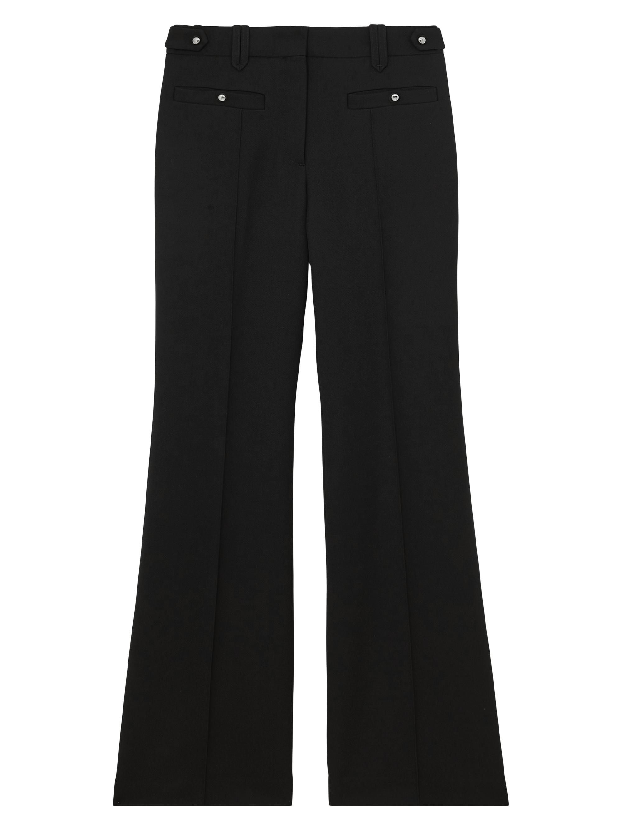 Reiss Women's Athena Wool Flared Trousers - Black