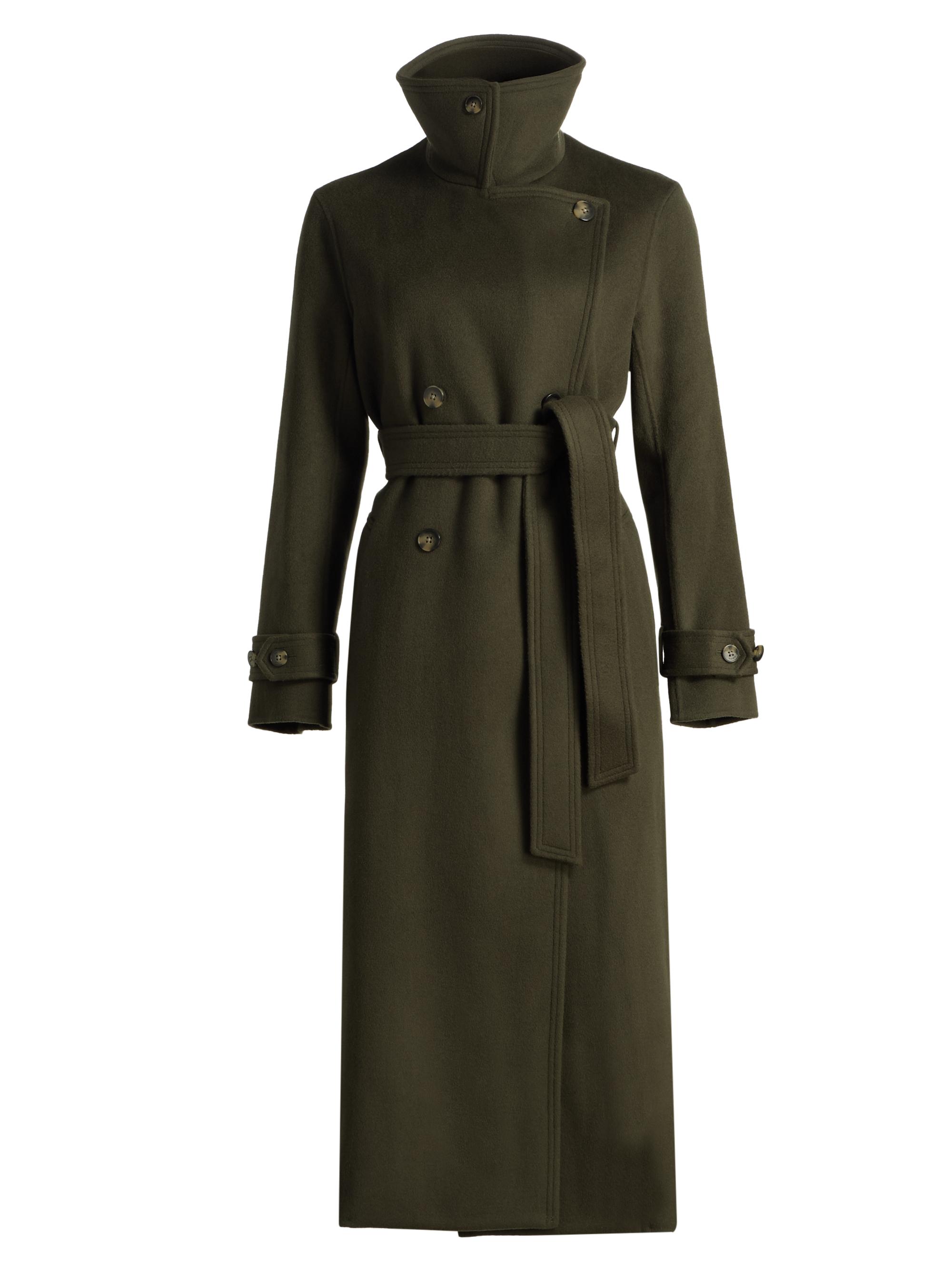 Akris punto Belted Long Wool Trench Coat | Saks Fifth Avenue