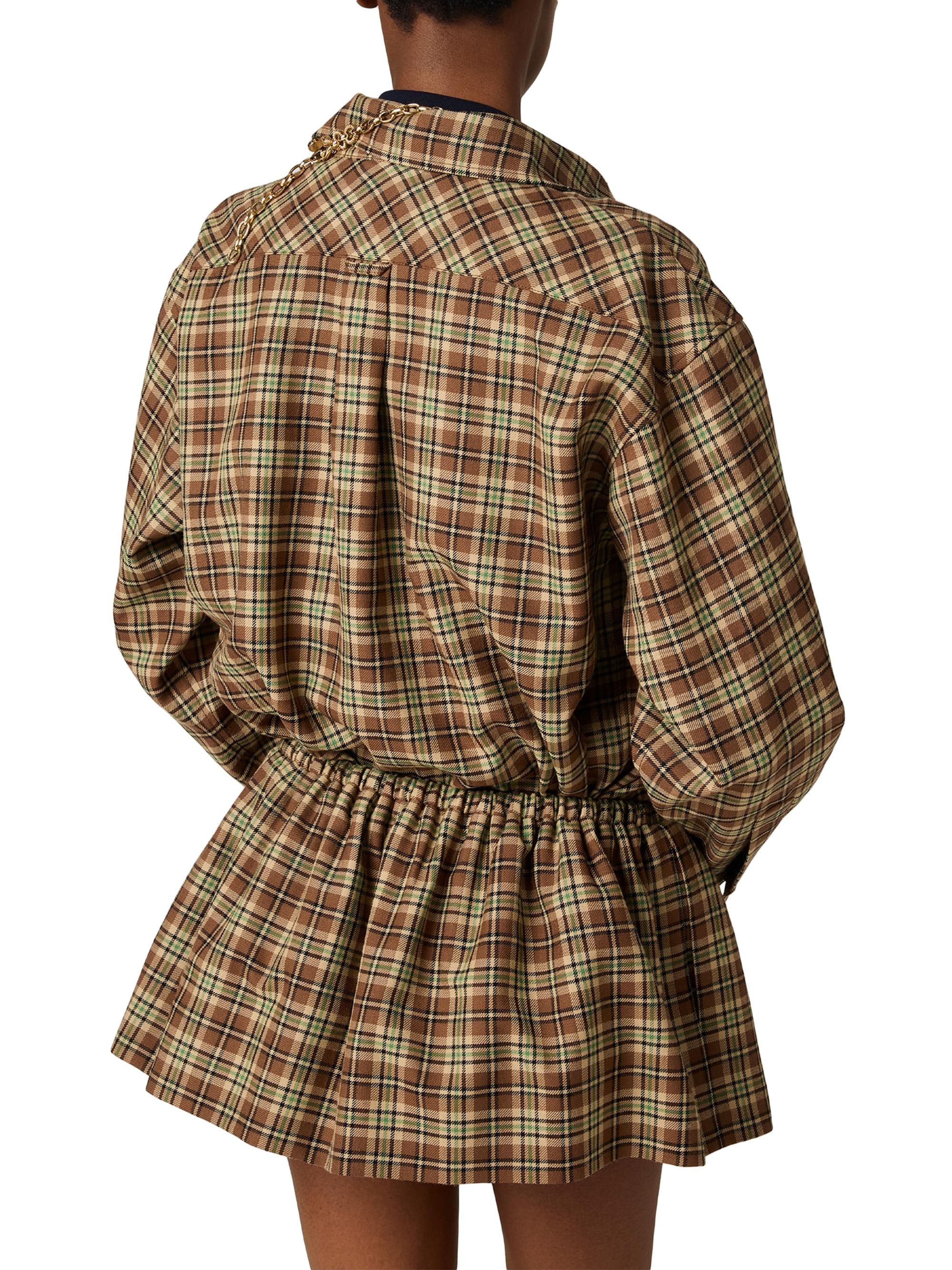 Miu Miu 2020チェック レース ブラウス ペプラム 金ボタン Miu Miu 2020チェック レース ブラウス ペプラム 金ボタン MIU MIU