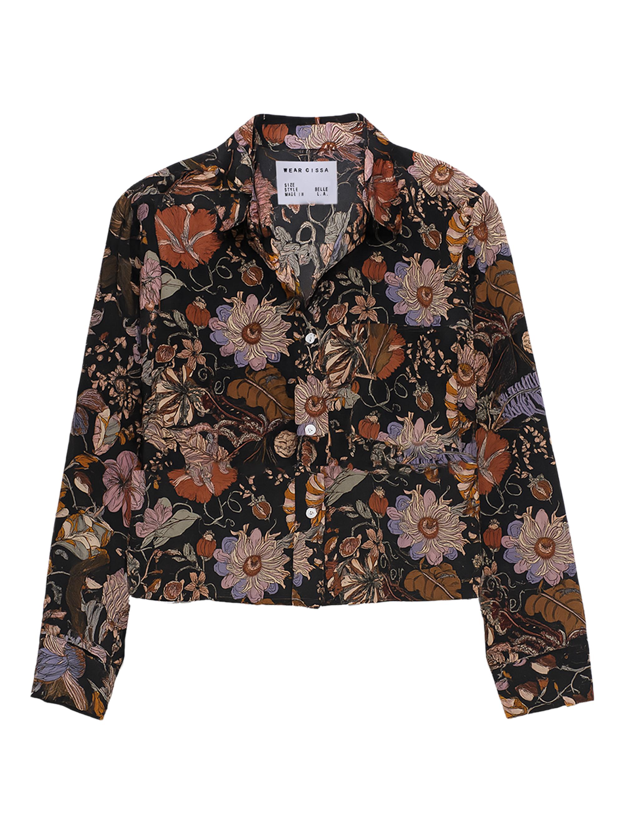 Cissa Women's The Belle Floral Button-Front Shirt - Midnight