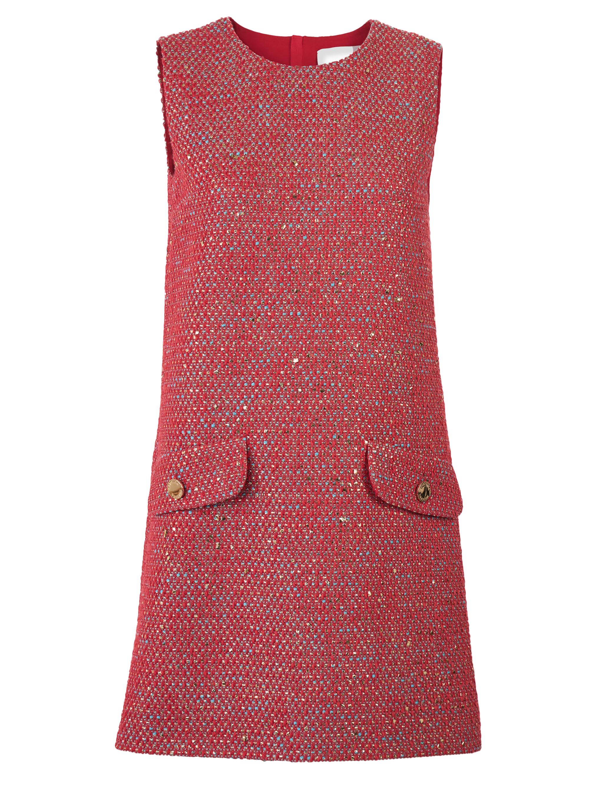 Carolina Herrera Women's Metallic Tweed Shift Minidress - Herrera Red Multi