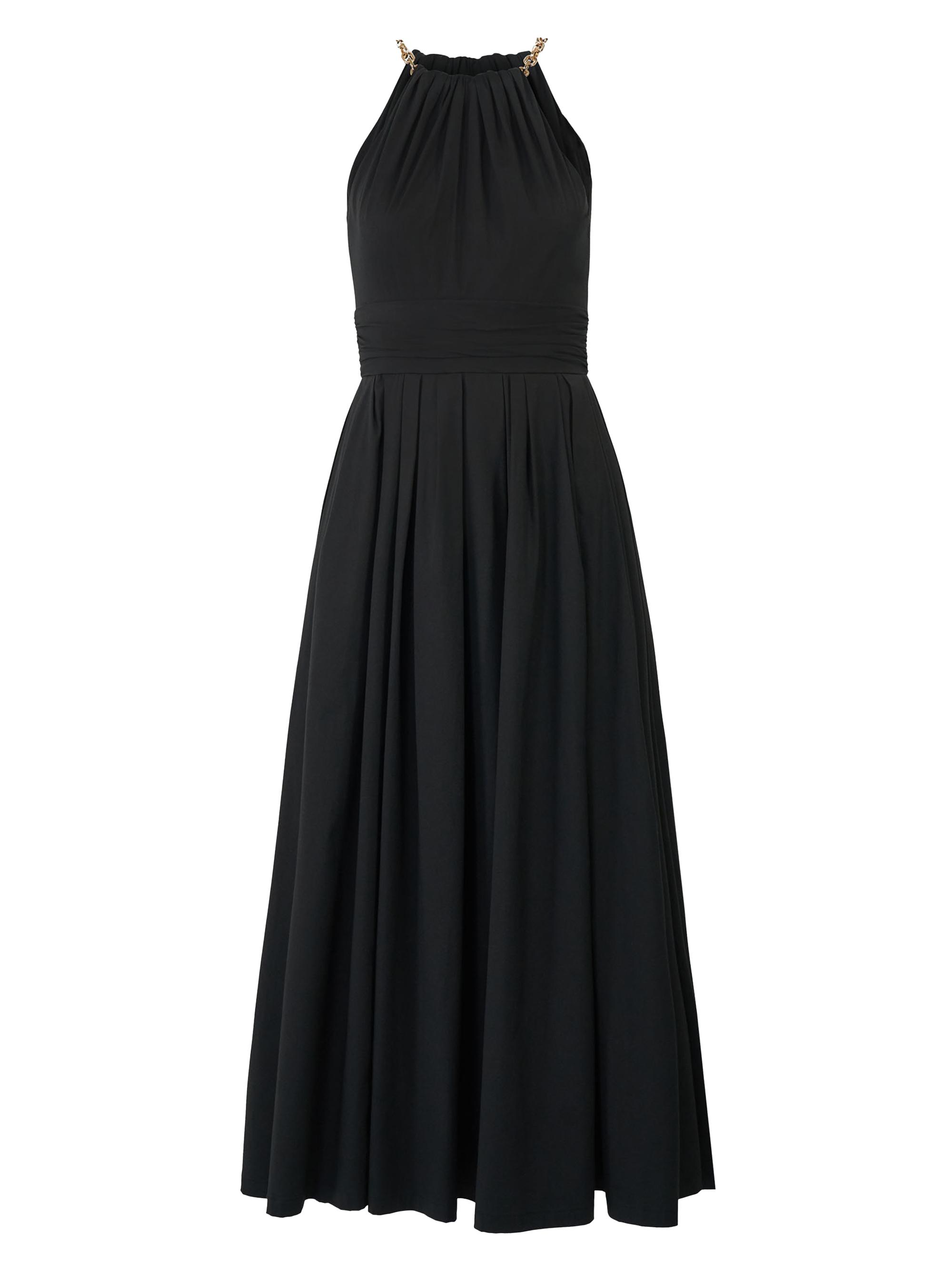 Cotton-Blend Halterneck A-Line Midi-Dress