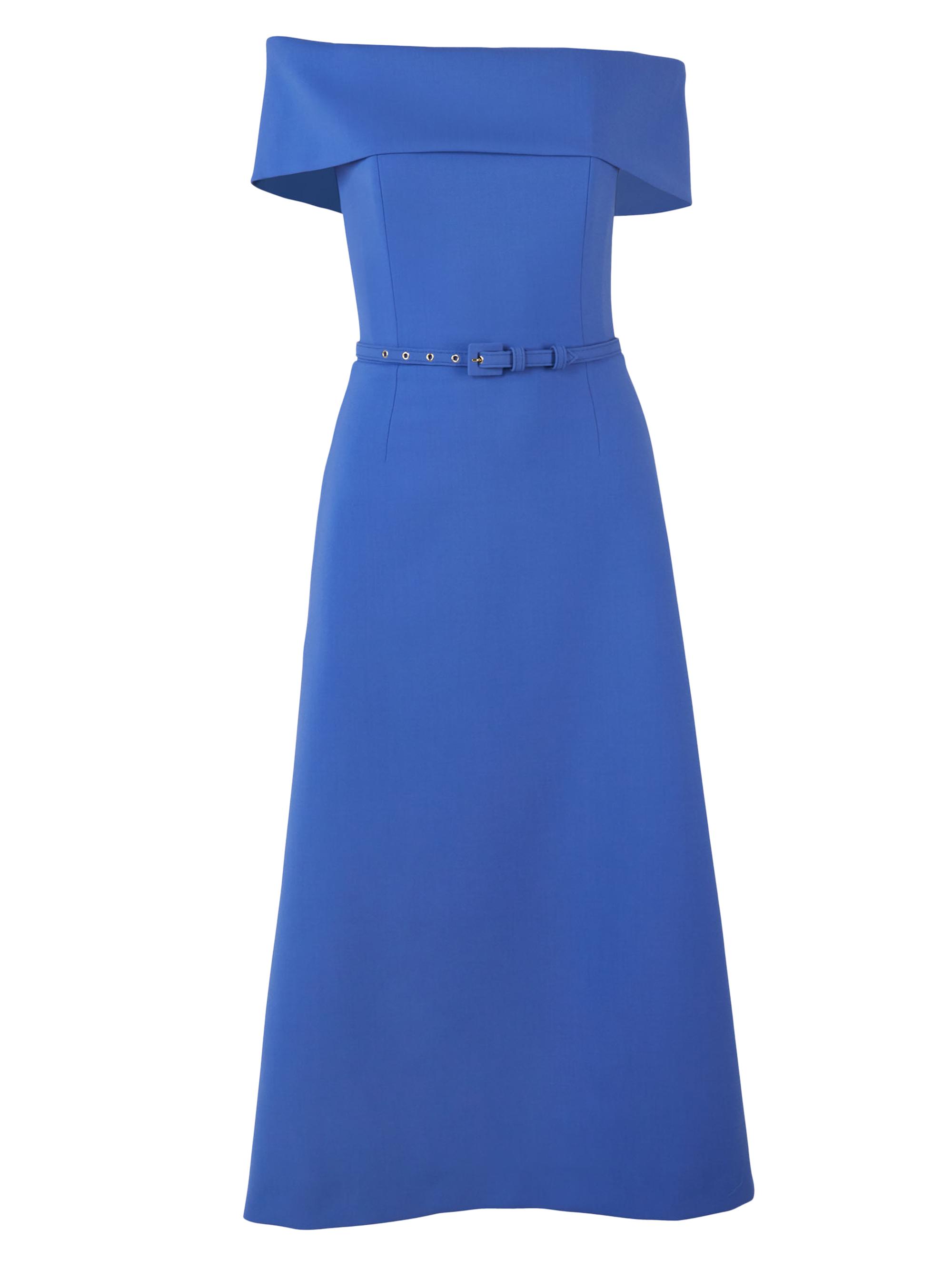 Carolina Herrera Women's Off-The-Shoulder Belted A-Line Cocktail Dress - Bluebell