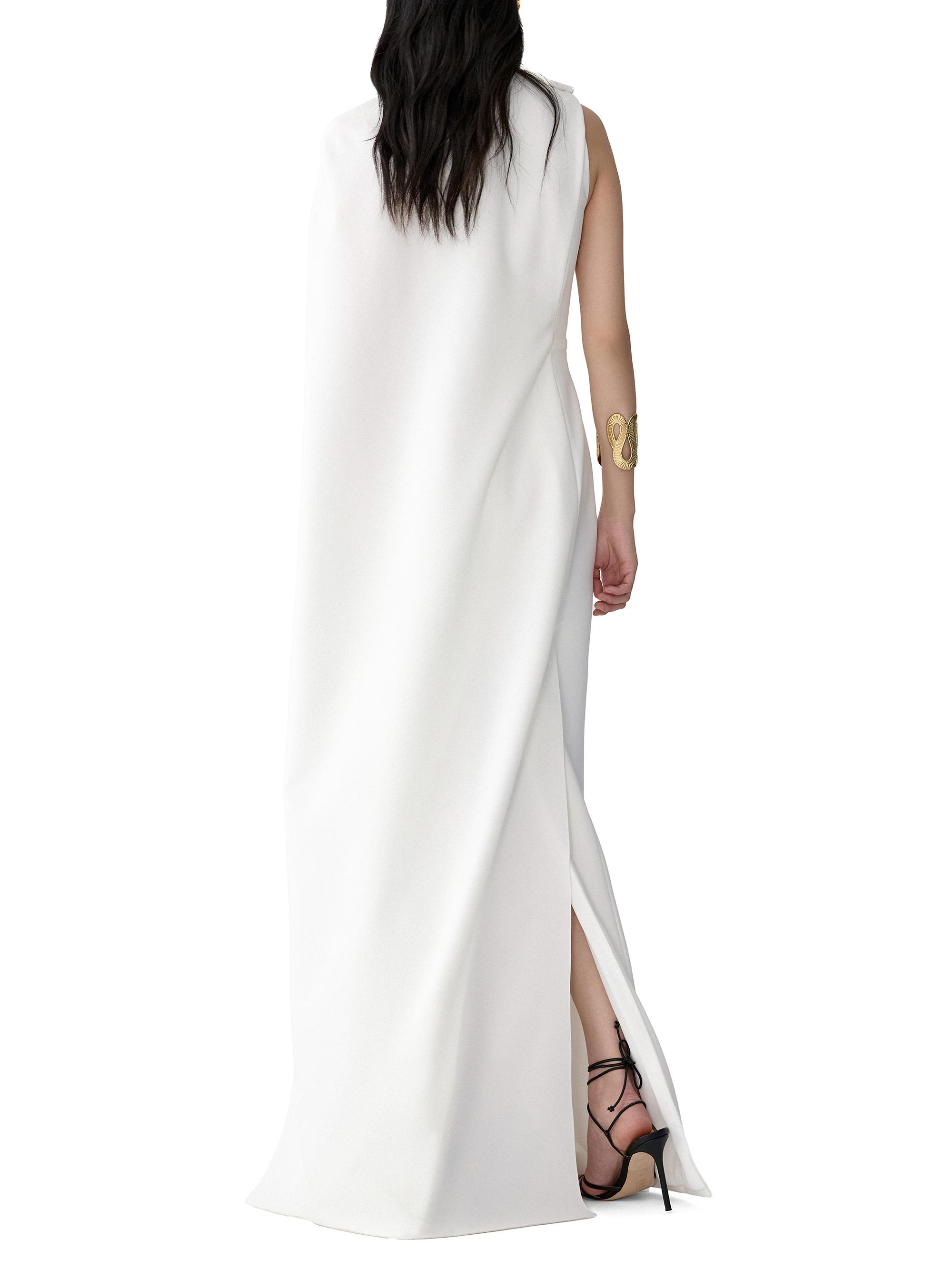 carolina herrera one shoulder dress Carolina Herrera One-Shoulder Column Gown with Dramatic Rosette Detail