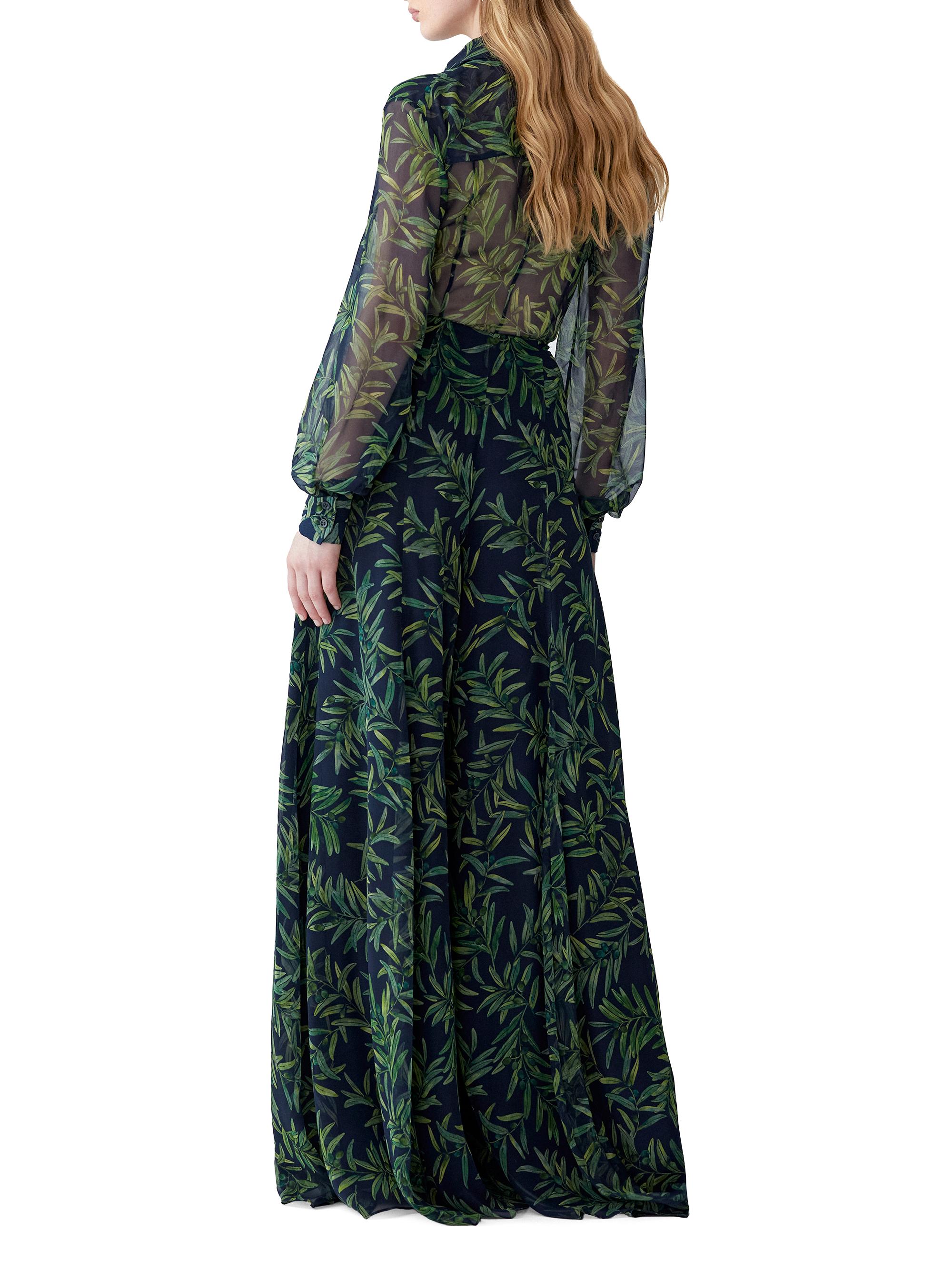 Carolina Herrera Iris Leaf Print Silk Wide-Leg Pants | Saks Fifth