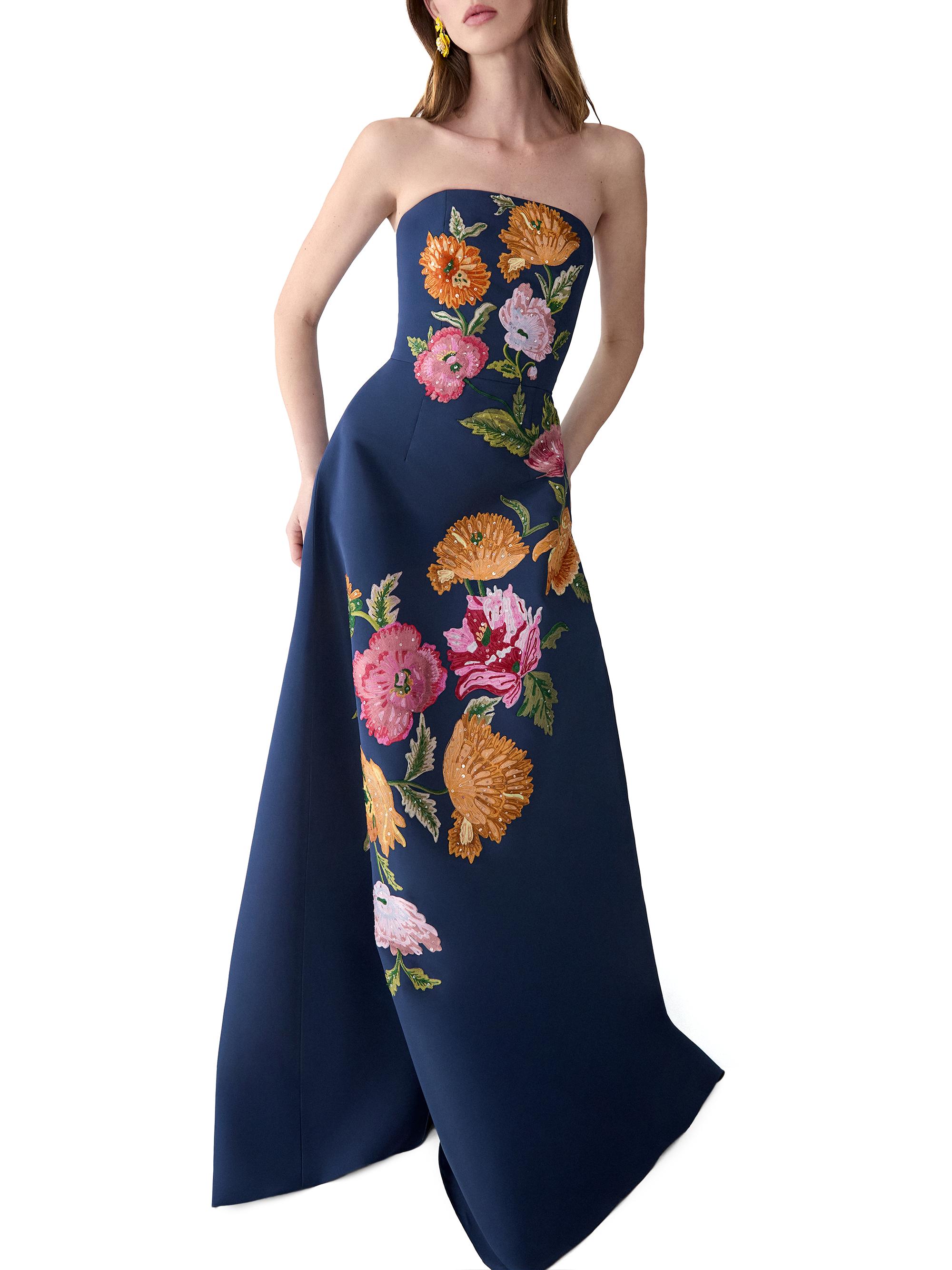 carolina herrera embroidered dress Carolina Herrera Embroidered Midi Dress main image 0