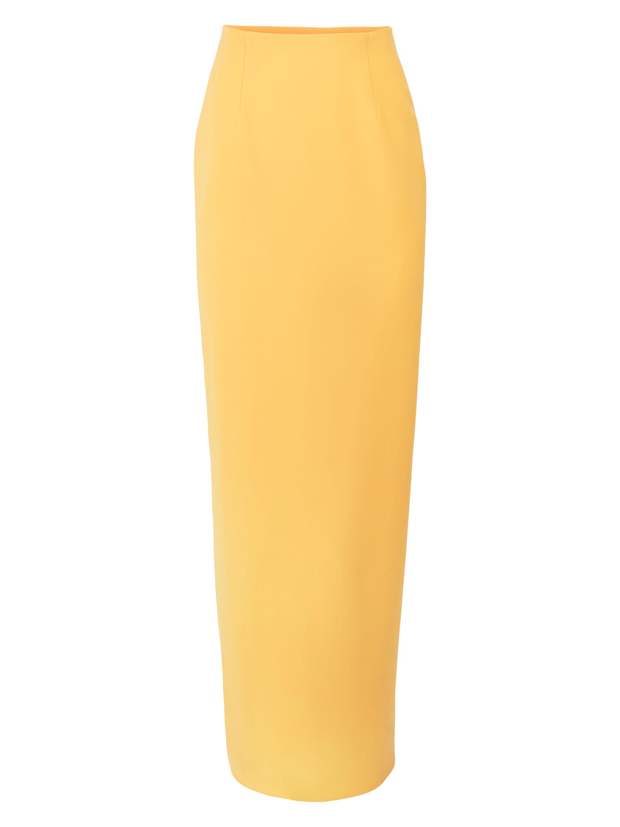 Carolina Herrera Women's Stretch-Virgin Wool Column Maxi Skirt - Daffodil