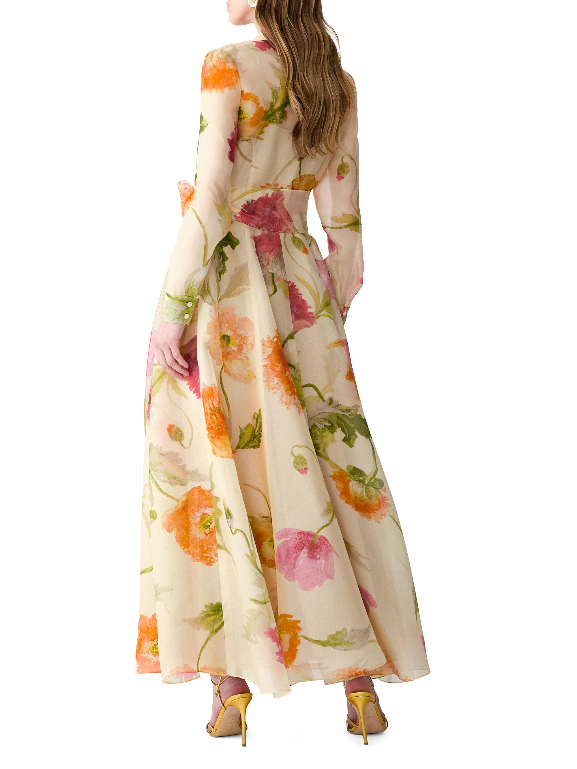 halina floral maxi dress Halina Floral Smocked Waist Cotton Maxi Dress (Women)