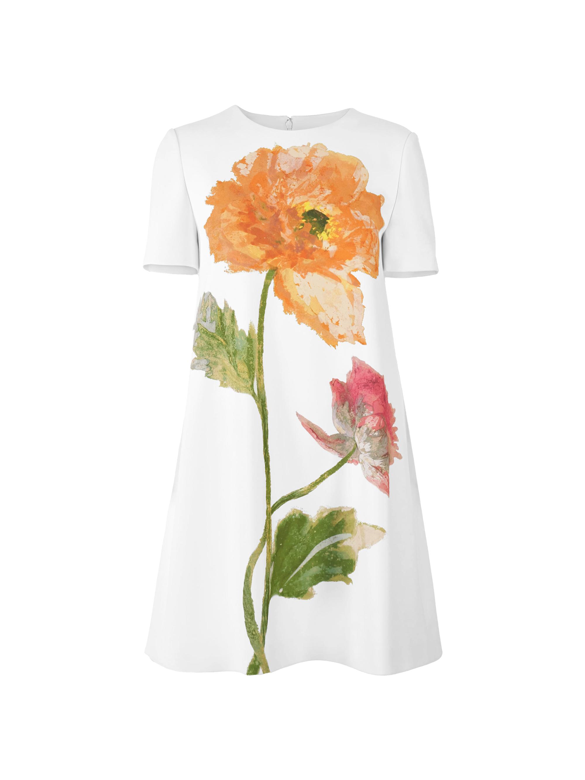 Resort Floral Short-Sleeve Minidress