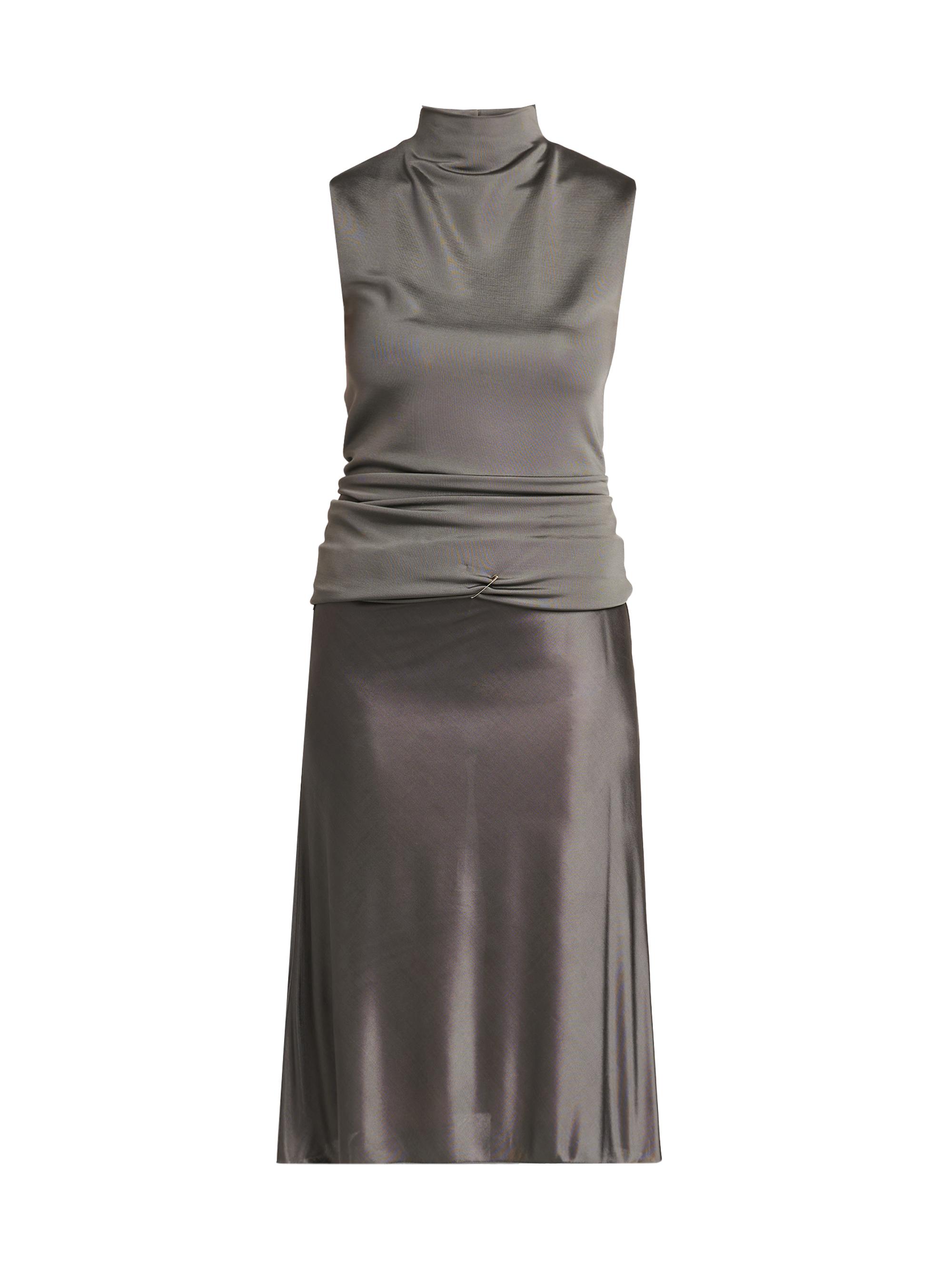 Giorgio Armani Women's Ruched Mock Turtleneck Midi-Dress - Lava Smoke
