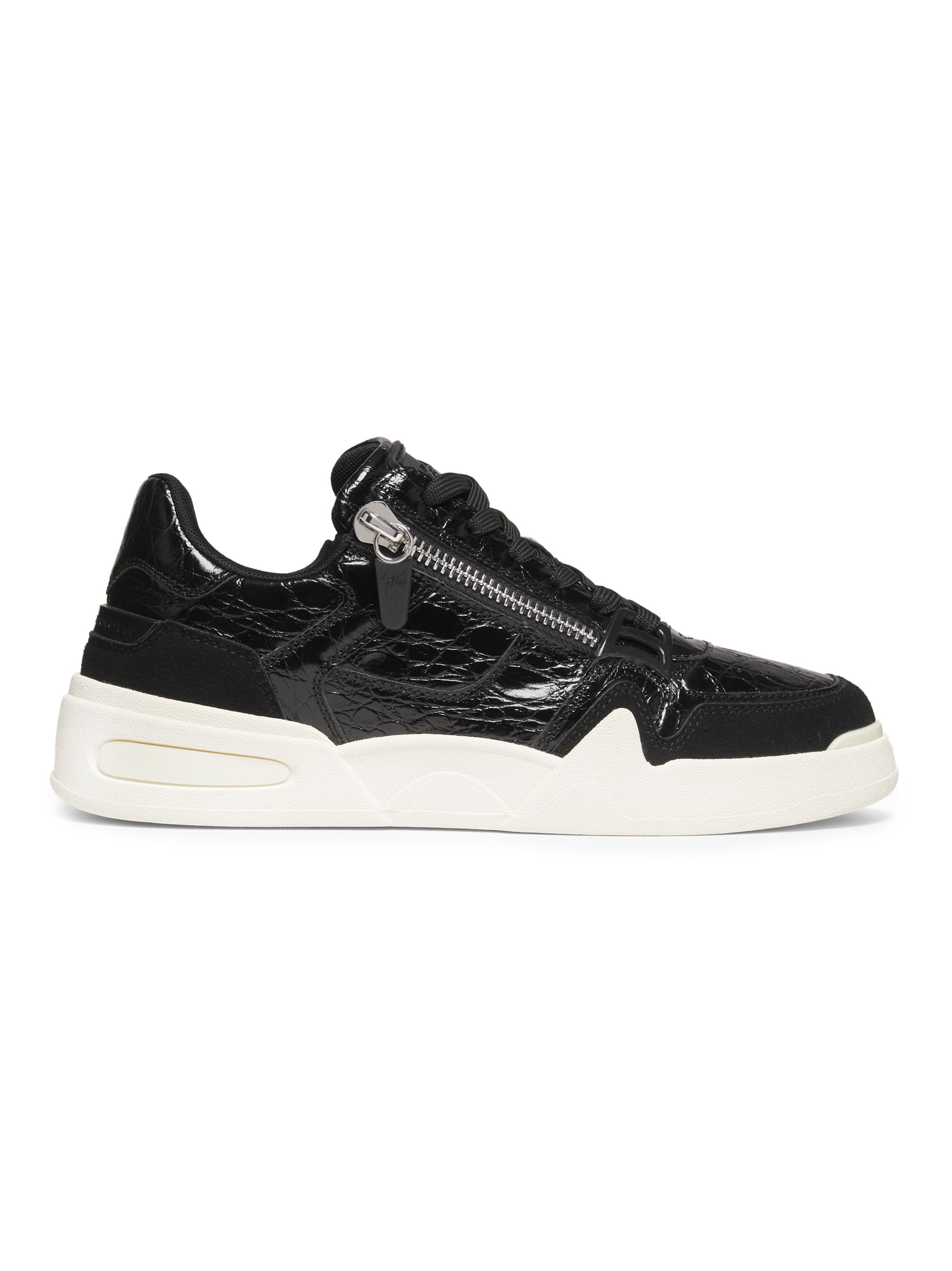 Giuseppe Zanotti Men's GZ Ghost Embossed-Leather Low-Top Sneakers - Nero