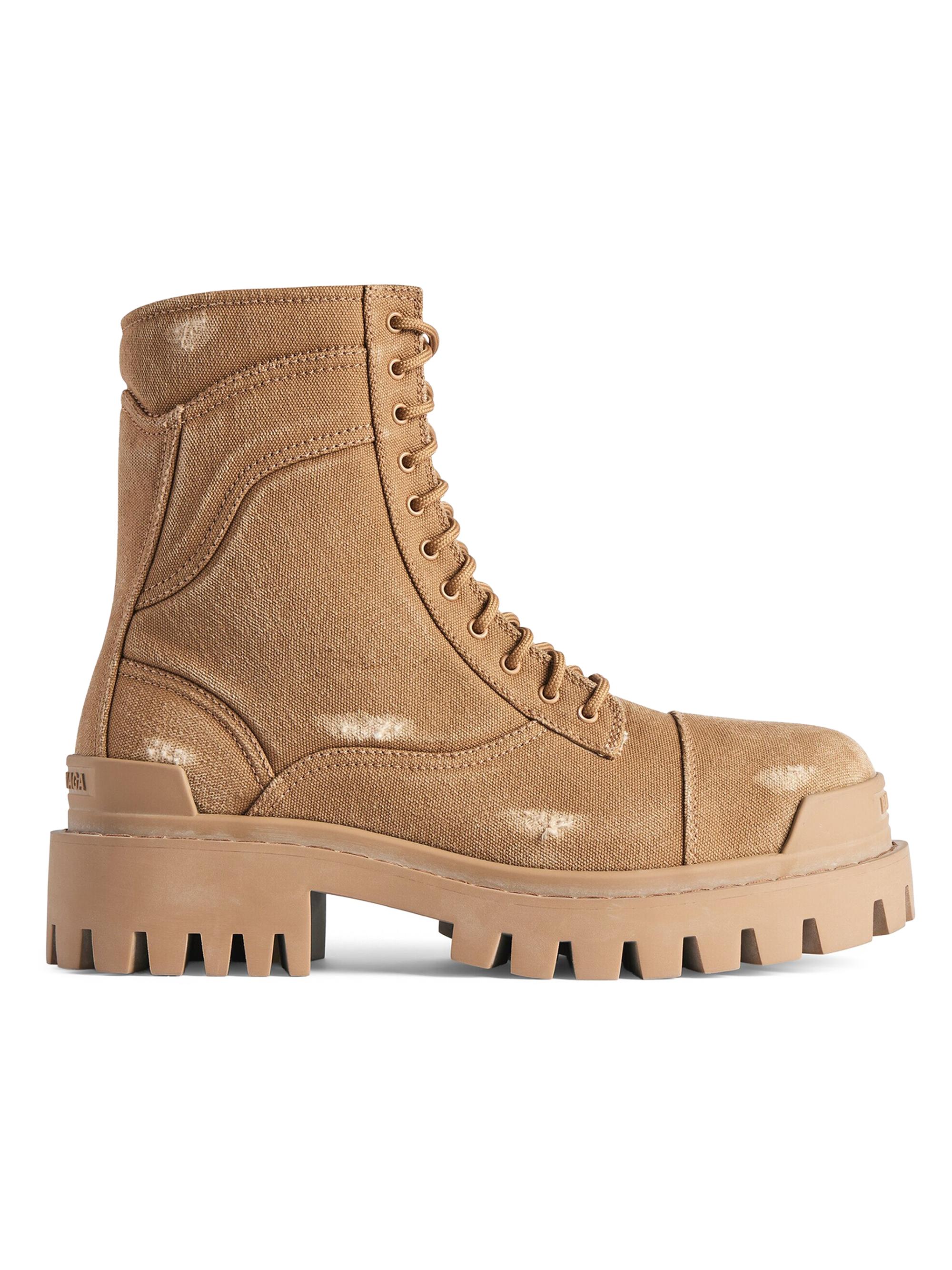 Balenciaga Men's Combat Strike Boots - Light Brown