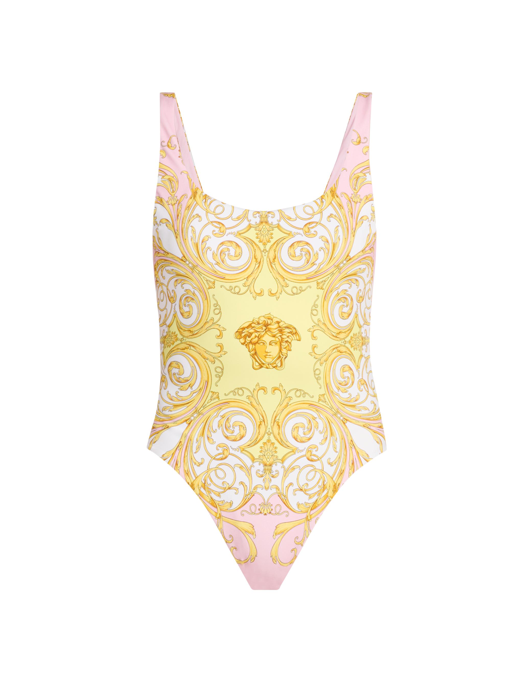 Versace Women's Medusa Low-Back One-Piece Swimsuit - Pale Yellow Rose Quartz