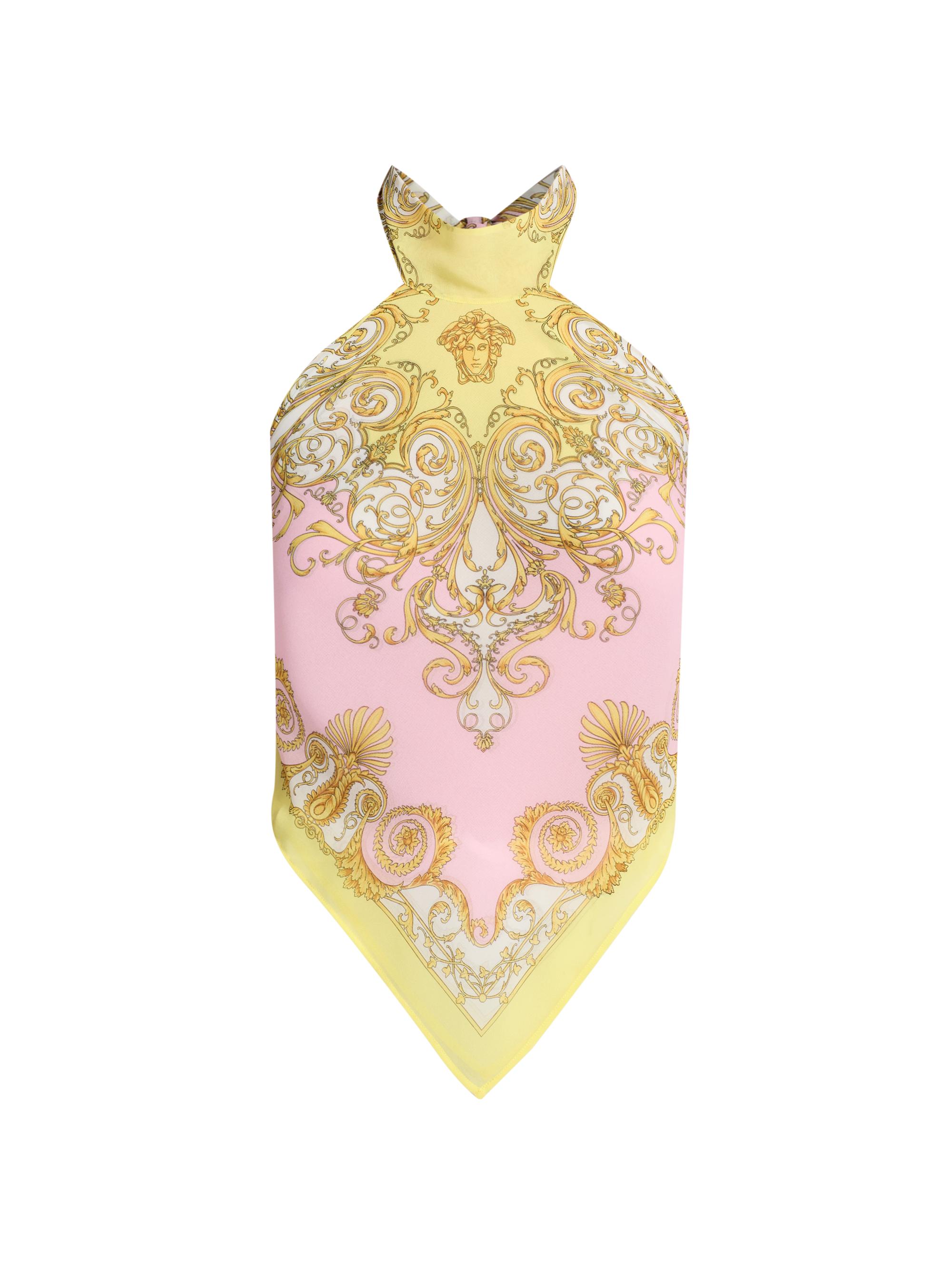 Versace Women's Barroco Print Foulard Cover-Up Top - Pale Yellow Rose Quartz