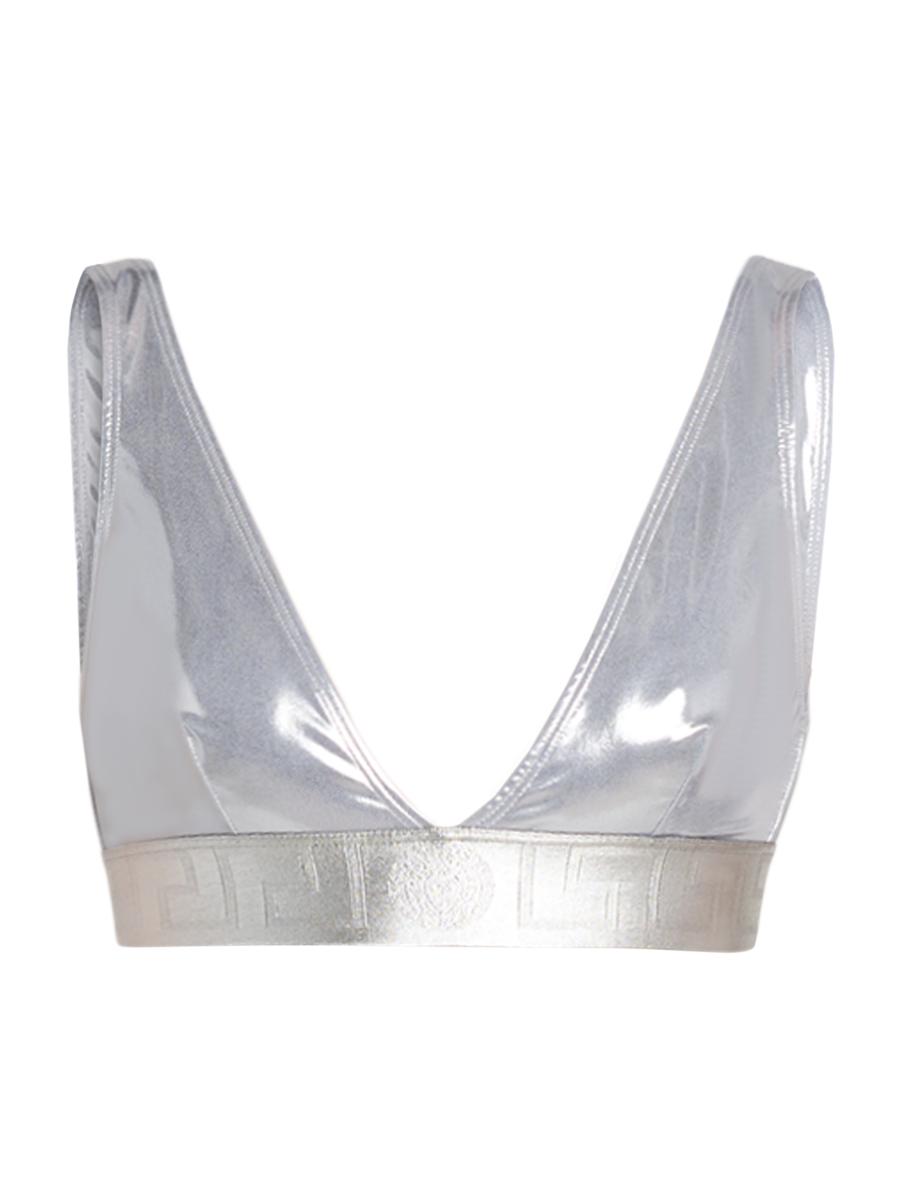 Versace Laminated Metallic Bikini Top | Saks Fifth Avenue