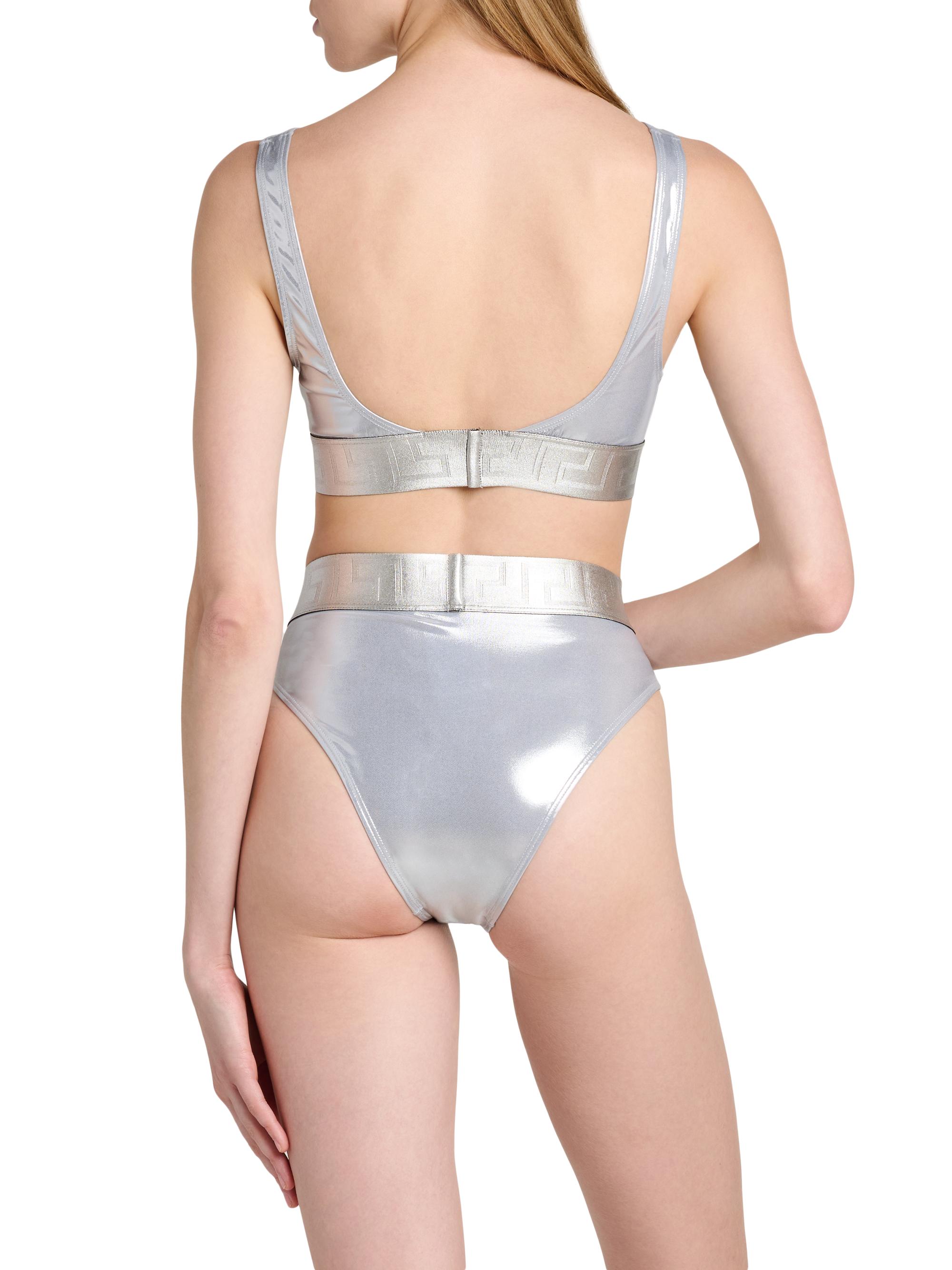 Versace Laminated Metallic Bikini Top | Saks Fifth Avenue