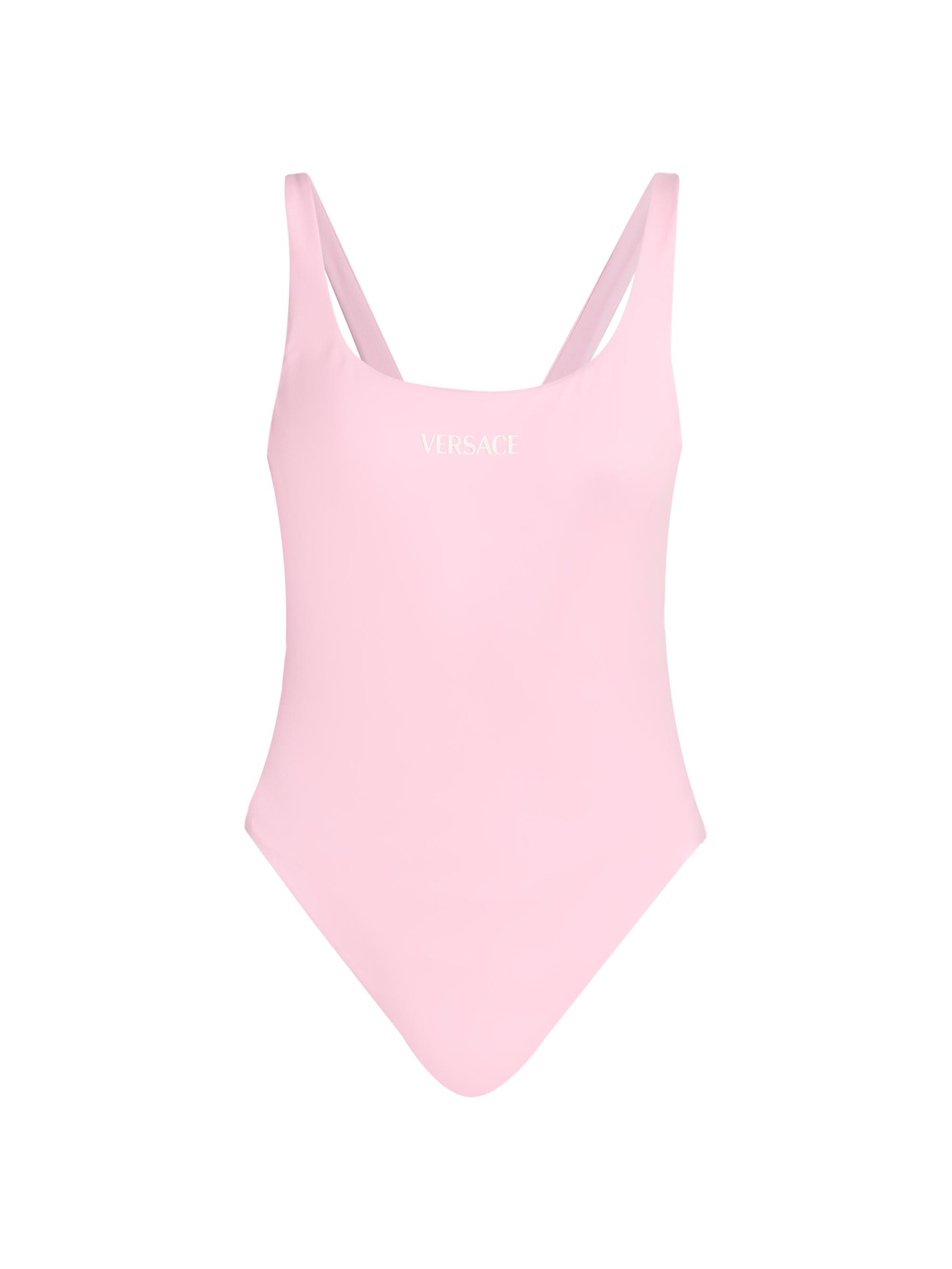 Versace Women's Stamped Logo One-Piece Swimsuit - Rose Quartz