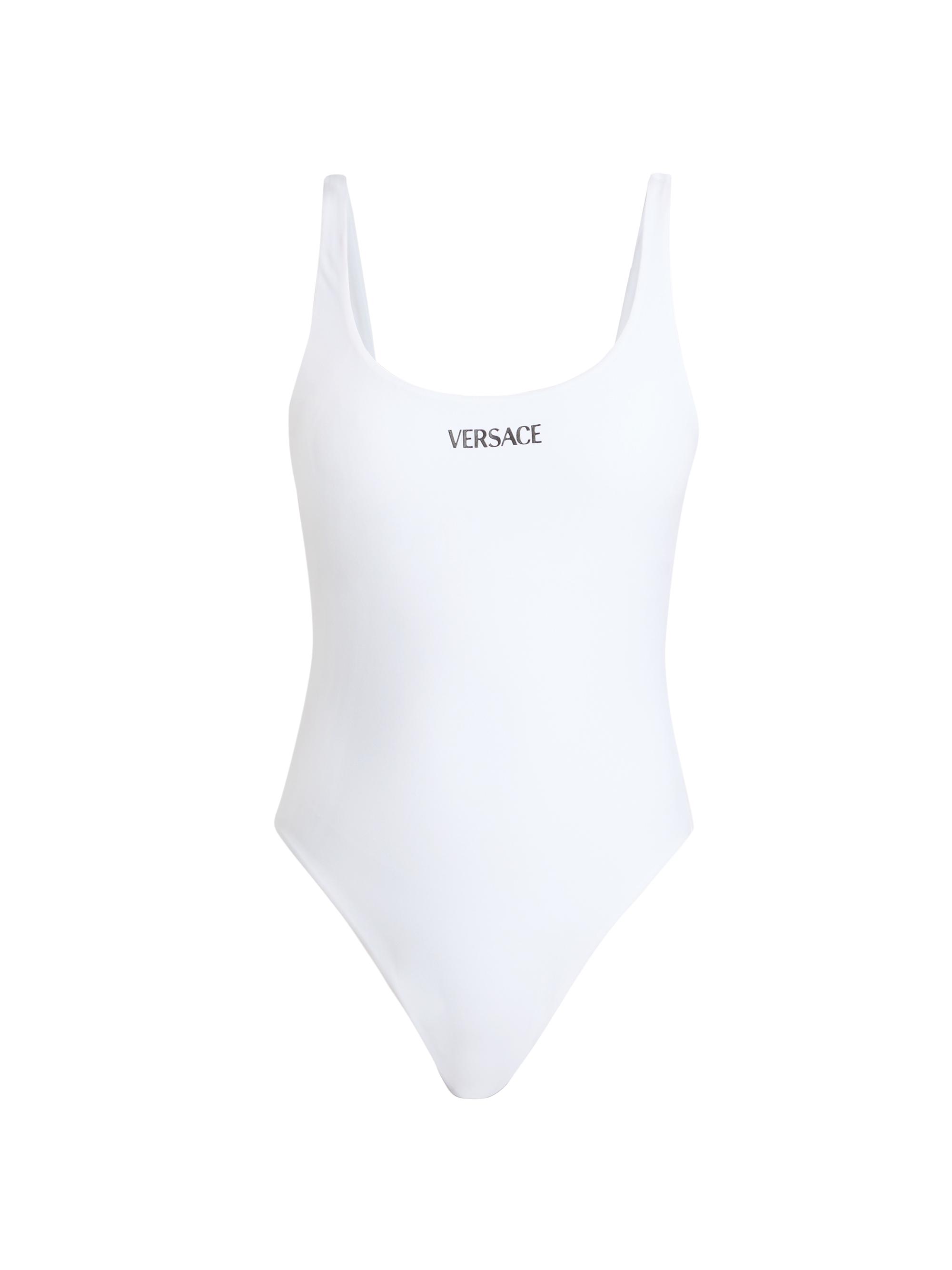 Versace Women's Stamped Logo One-Piece Swimsuit - White | Thumbnail 6