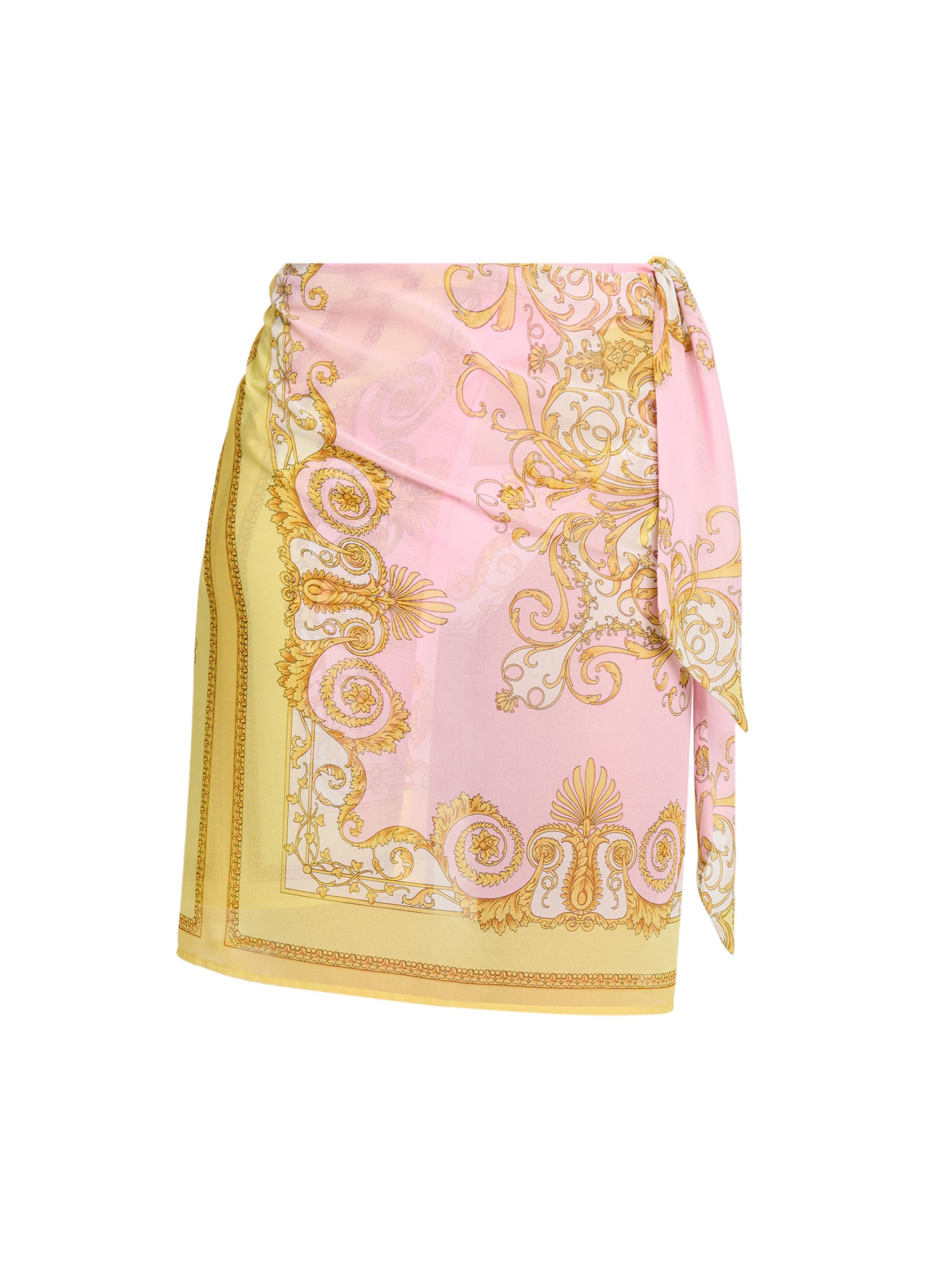 Versace Women's Printed Georgette Short Pareo - Pale Yellow Rose Quartz