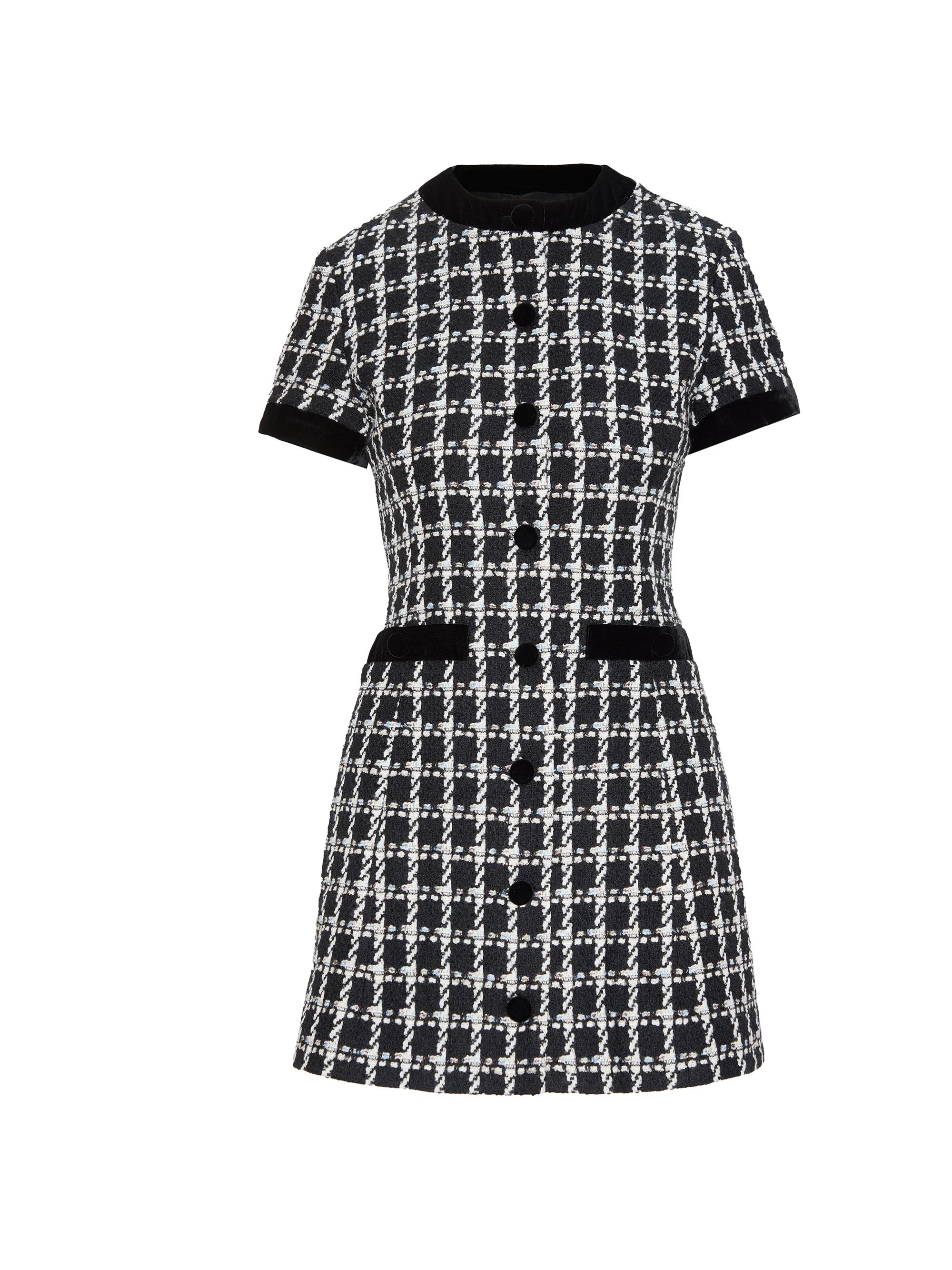 Hill House Home Women's The Allegra Dress - Black And White Tweed